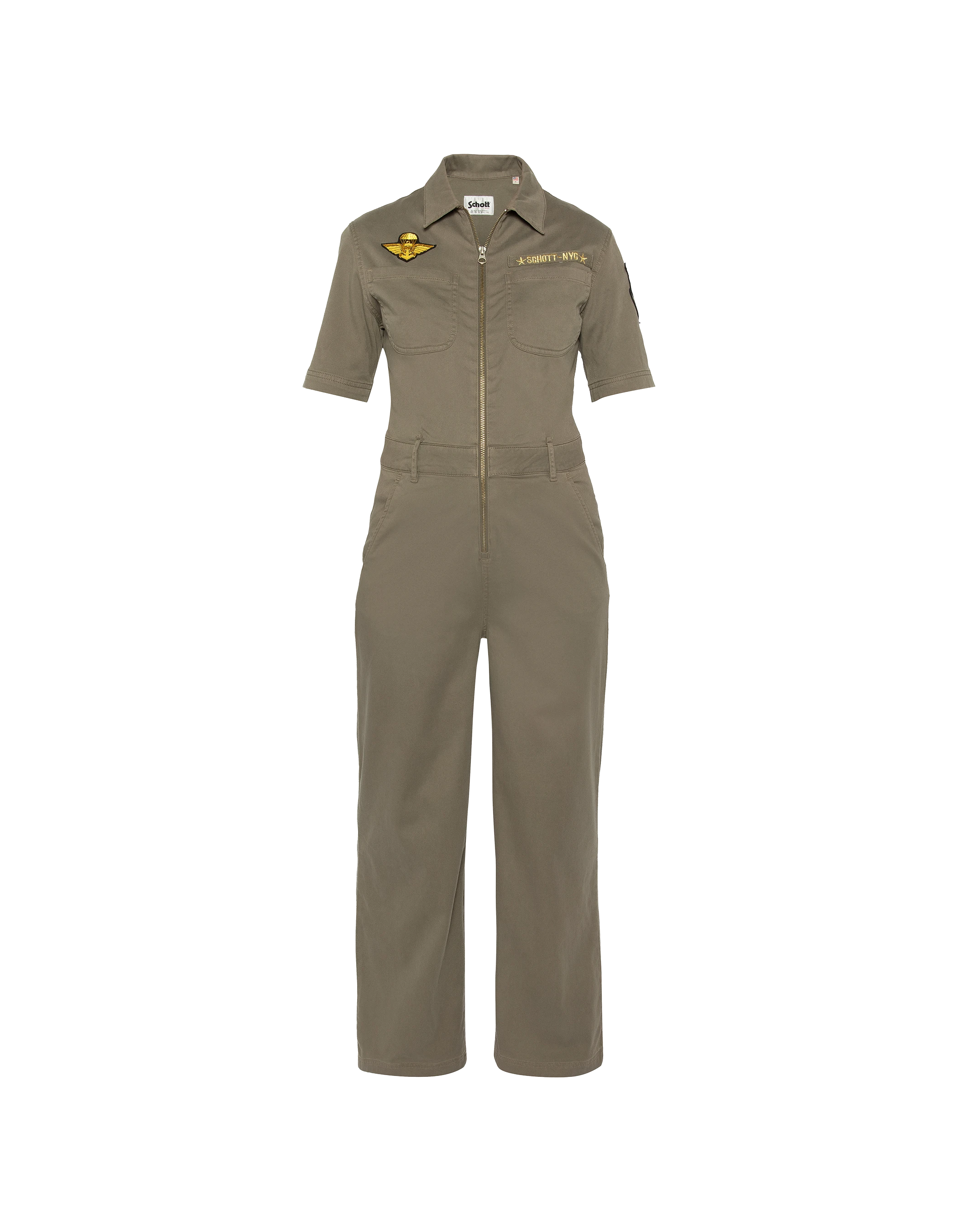 Combinaison kaki clair manches courtes army-2