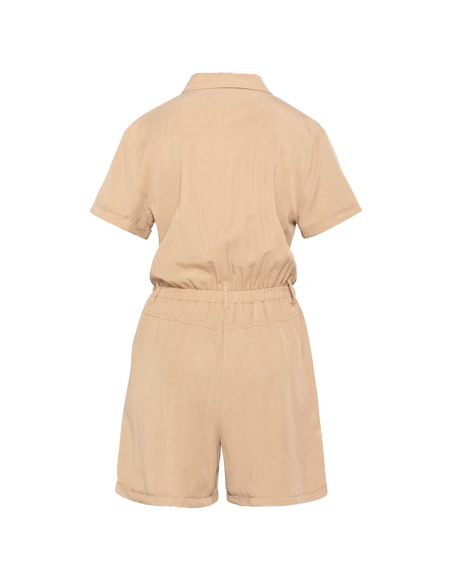 Combishort manches courtes légère beige en Tencel