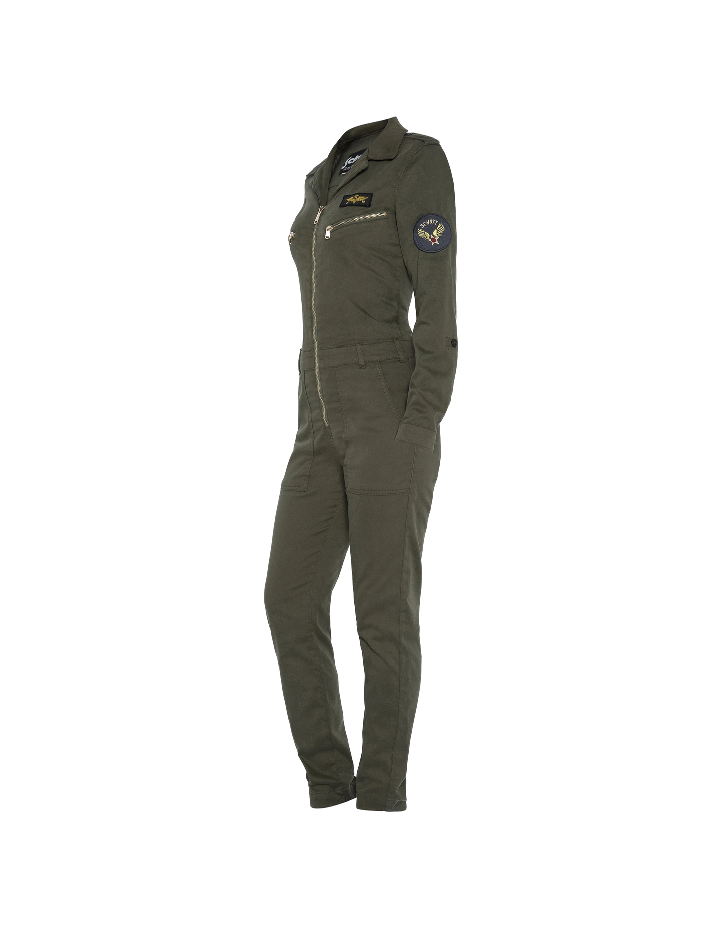 Combinaison légère et badgée kaki