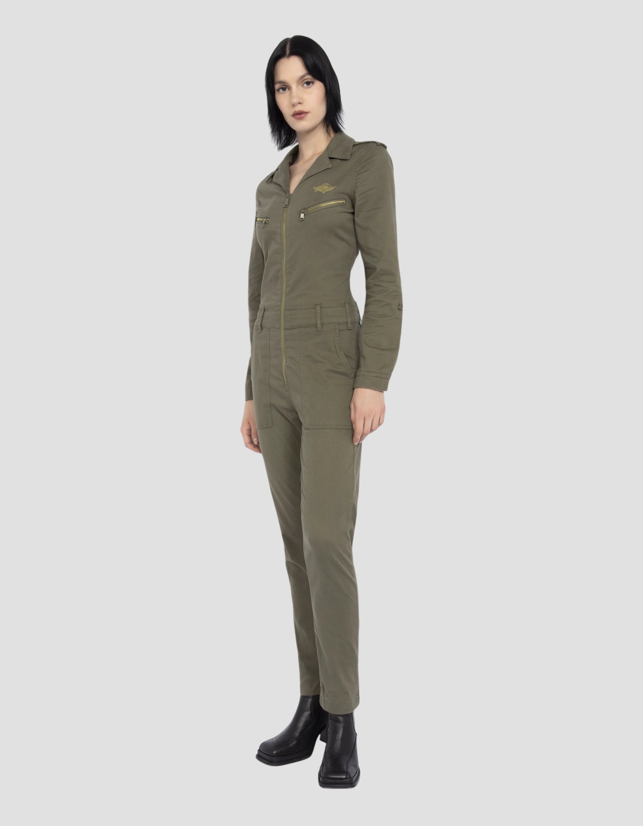 Combinazione slim kaki leggera morbida e confortevole-4