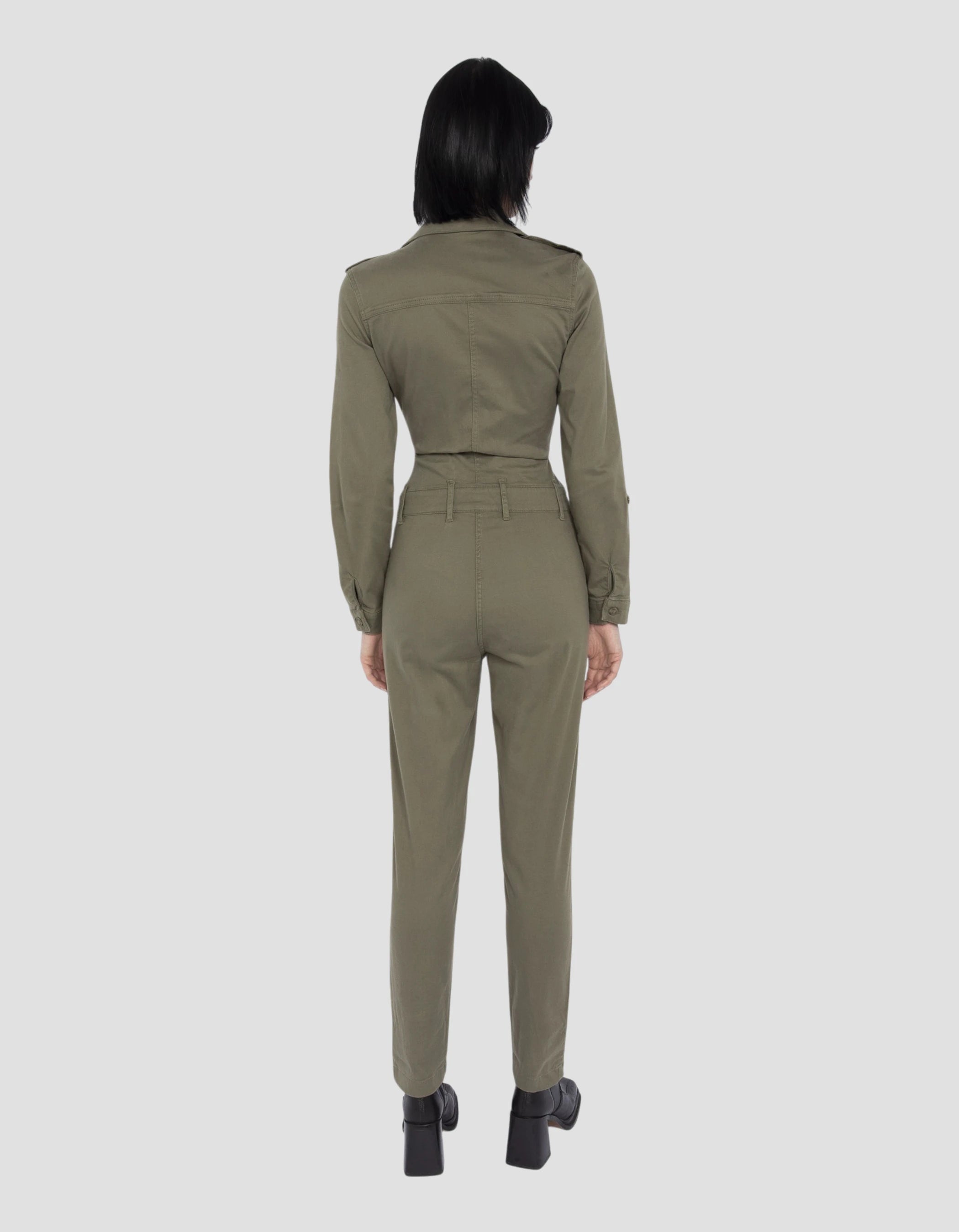 Combinazione slim kaki leggera morbida e confortevole-6