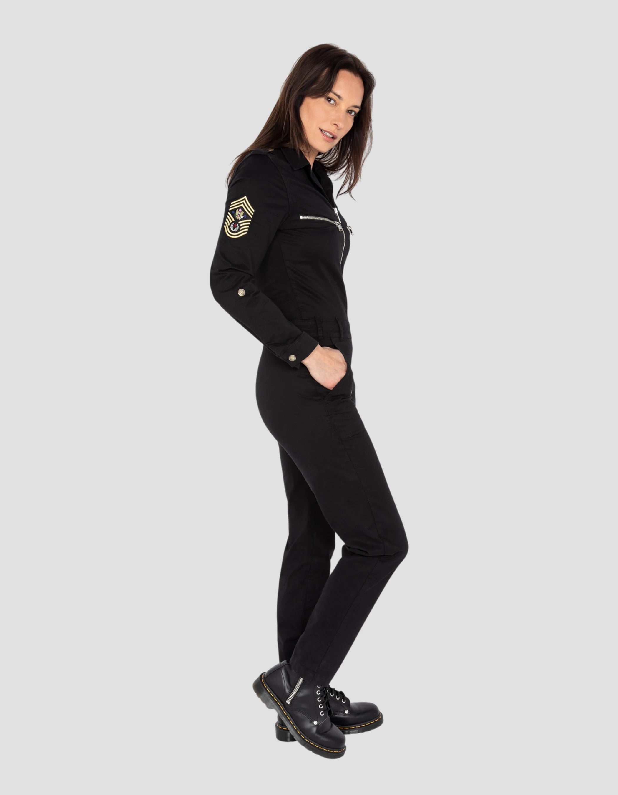 Combinazione slim sottile morbida e comoda nera-3