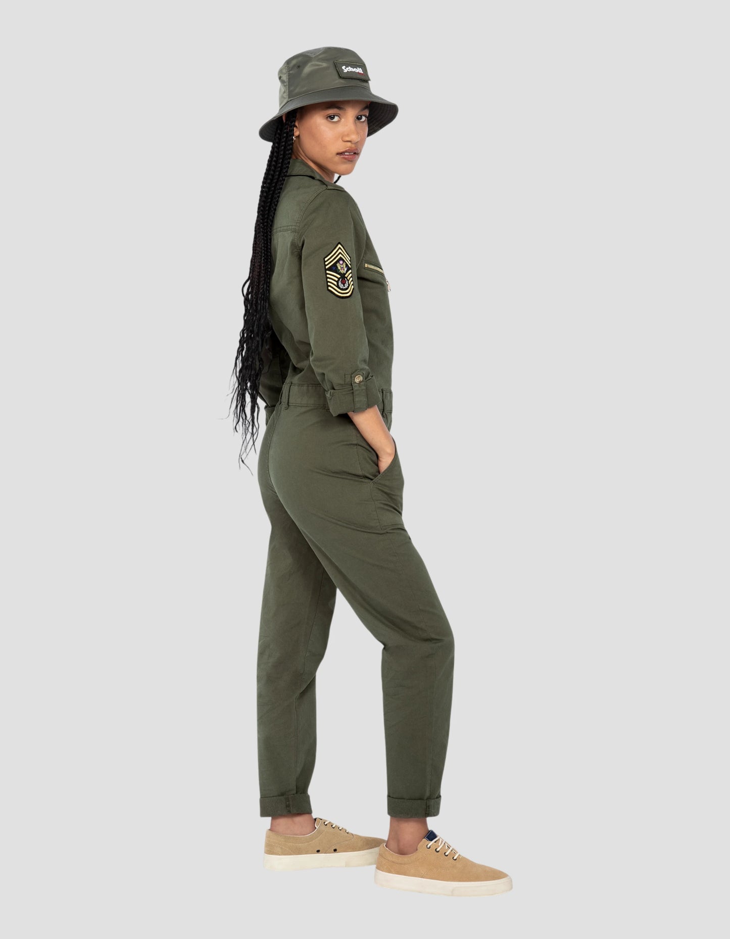 Kaki morbida e confortevole combinata sottile