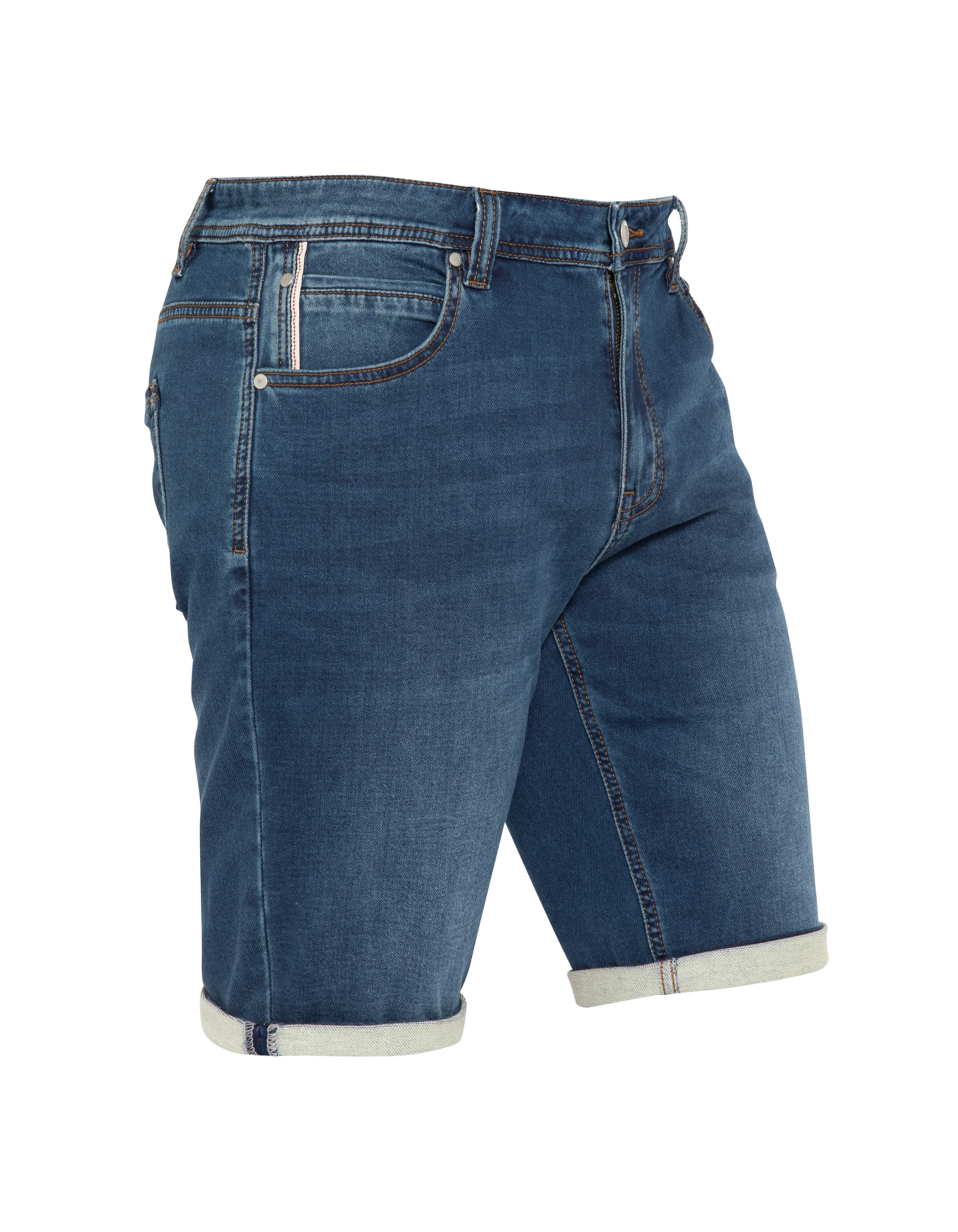 Dark blue denim shorts-3