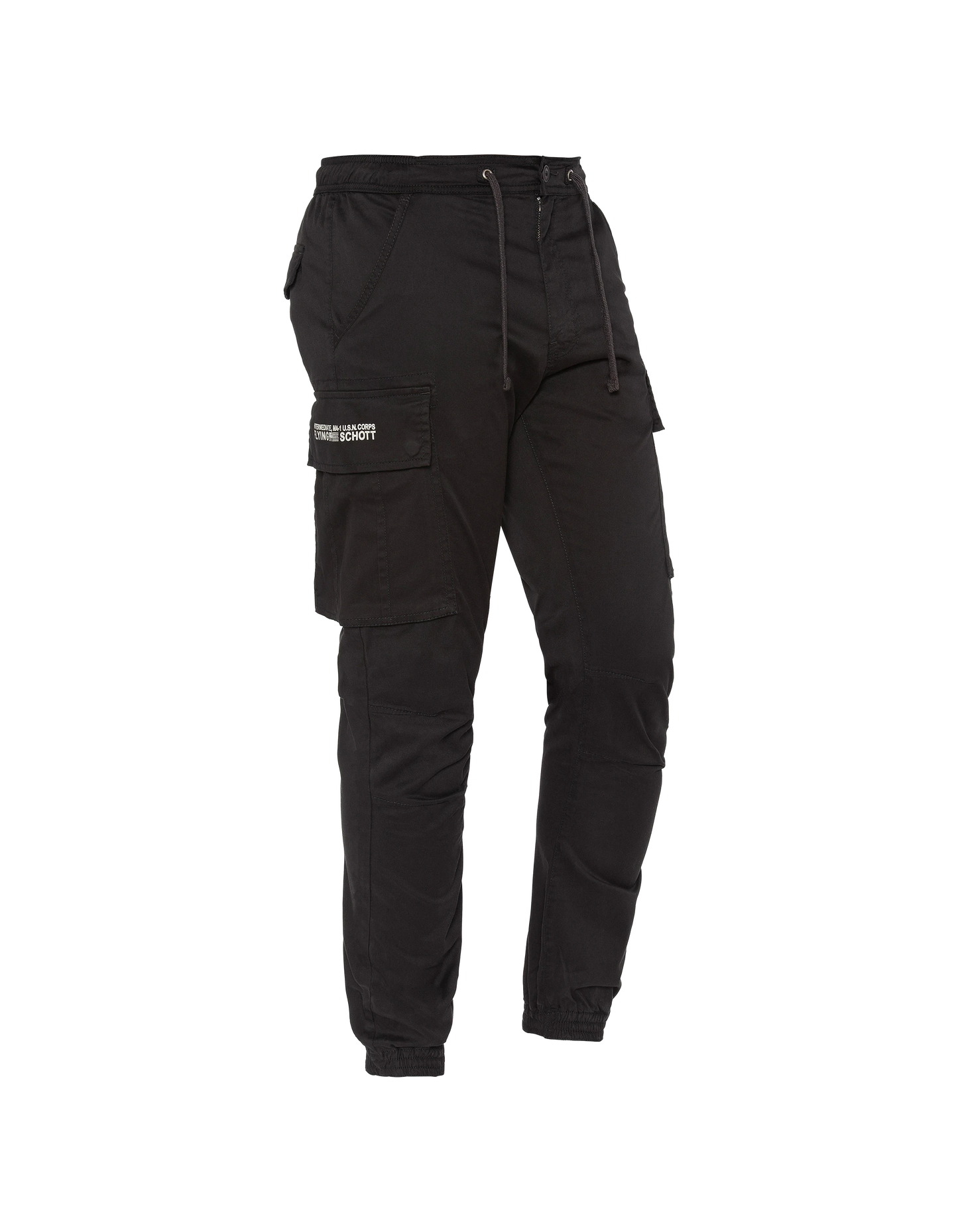 Black stretch cargo pants