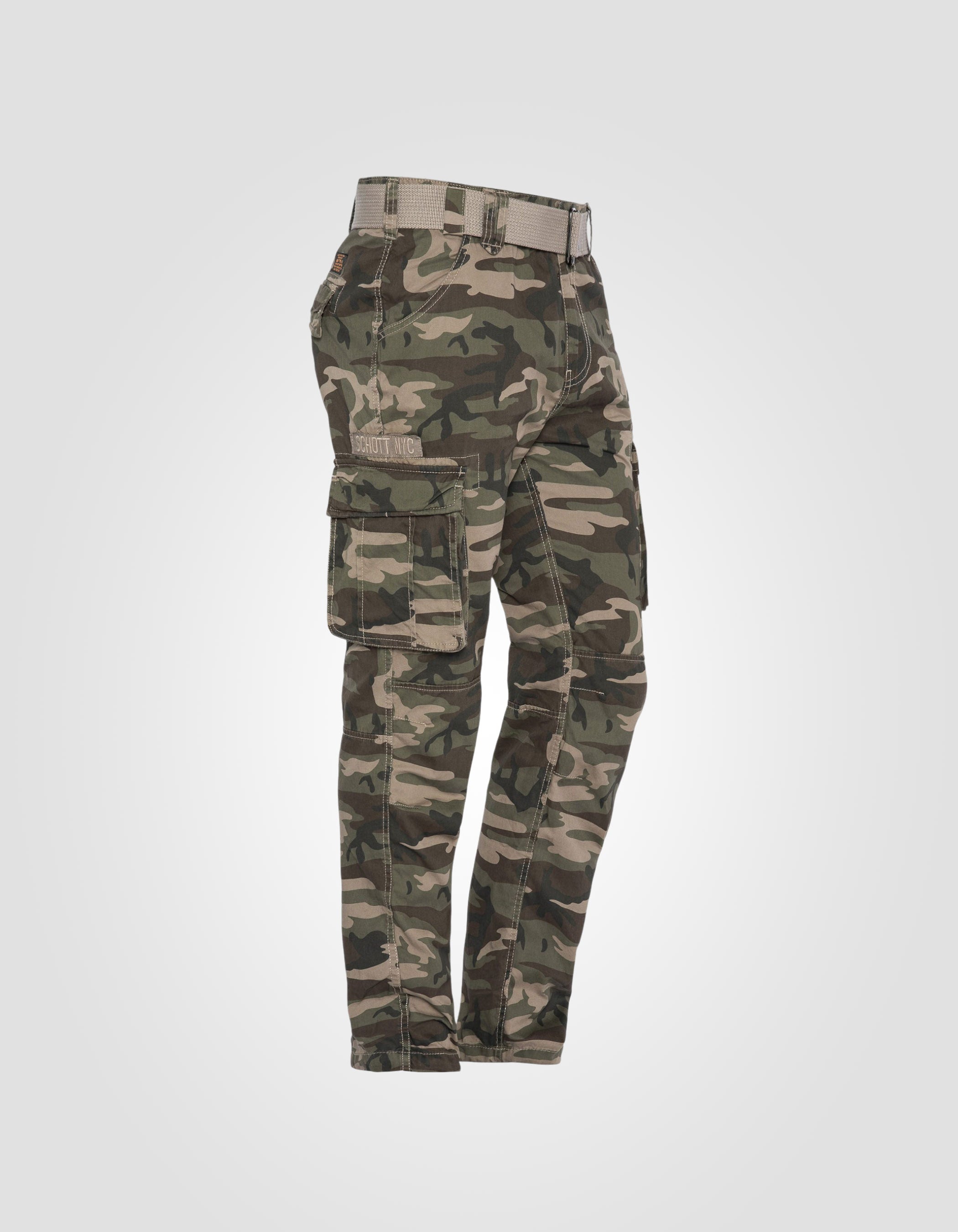 Schott MULTI-POCKET - Pantaloni cargo - olive/oliva Schott MULTI-POCKET - Pantaloni cargo - olive/oliva