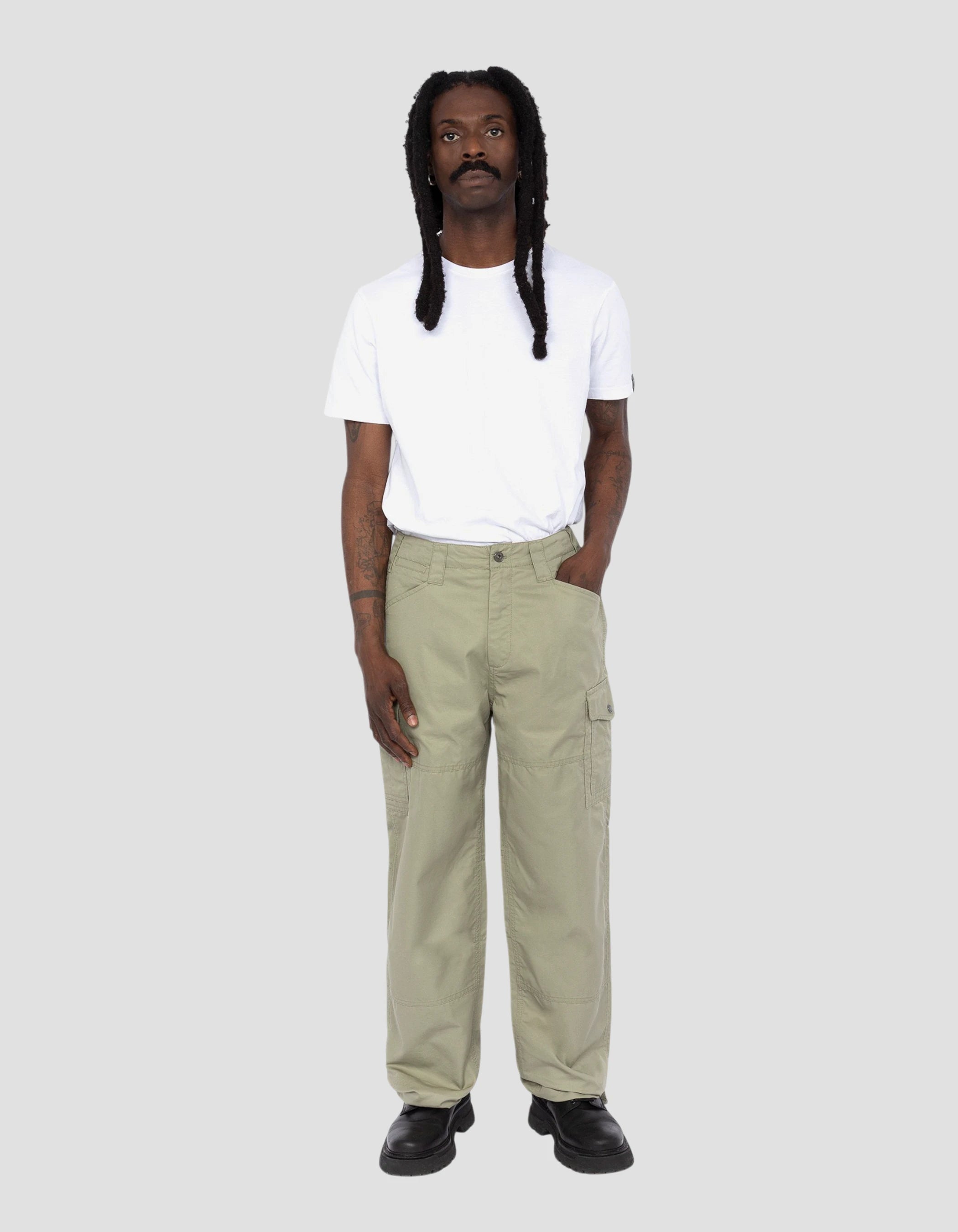 Pantaloni cargo di salvia kaki-4