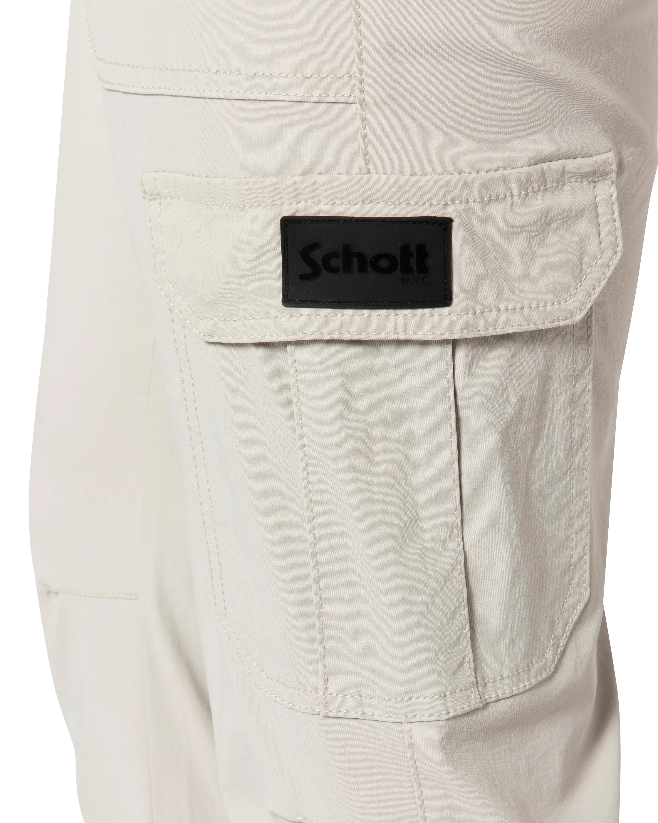 Light gray cargo jogger pants-5