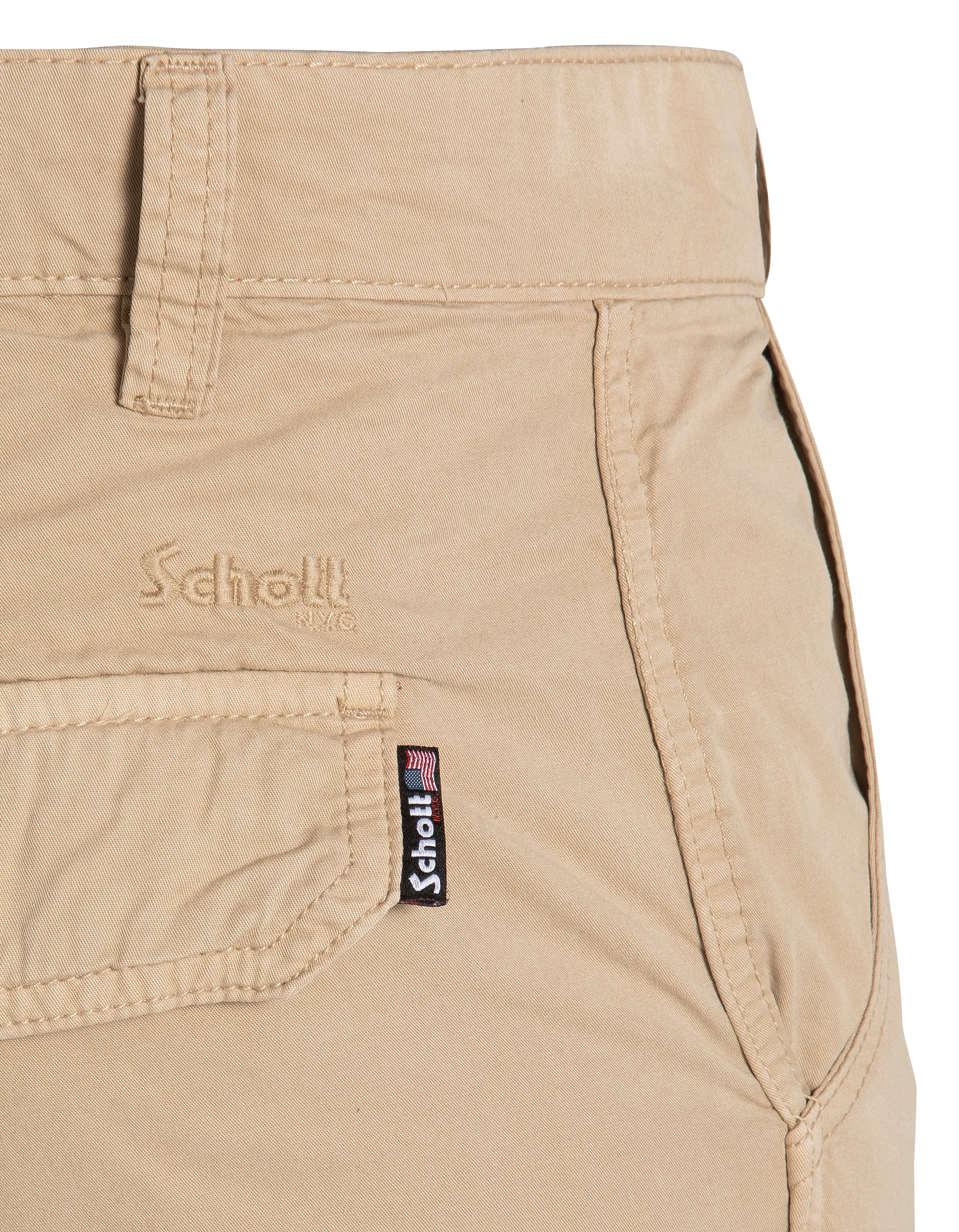 Beige multi-pocket cargo capri pants-5
