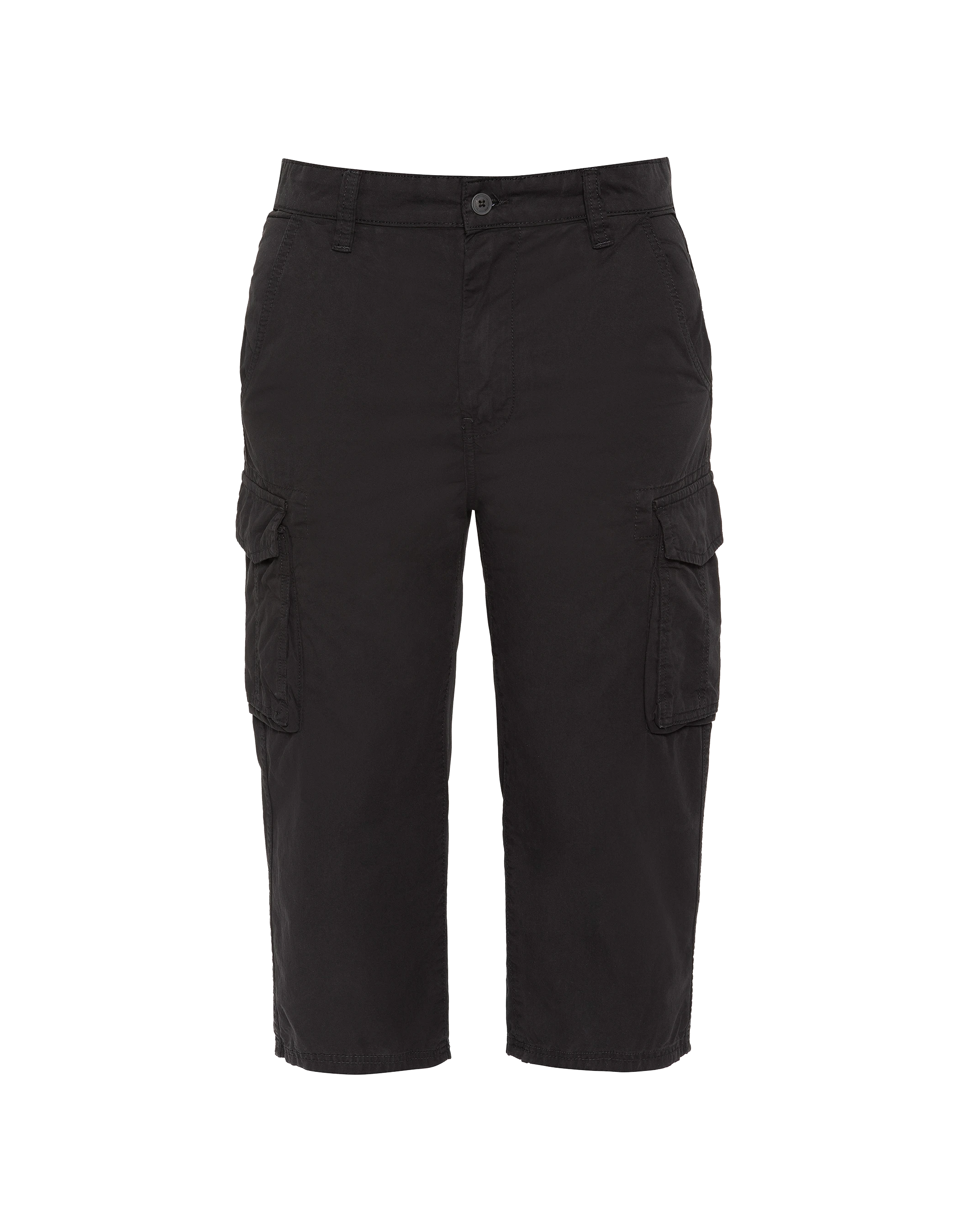 Black multi-pocket cargo capri pants-1