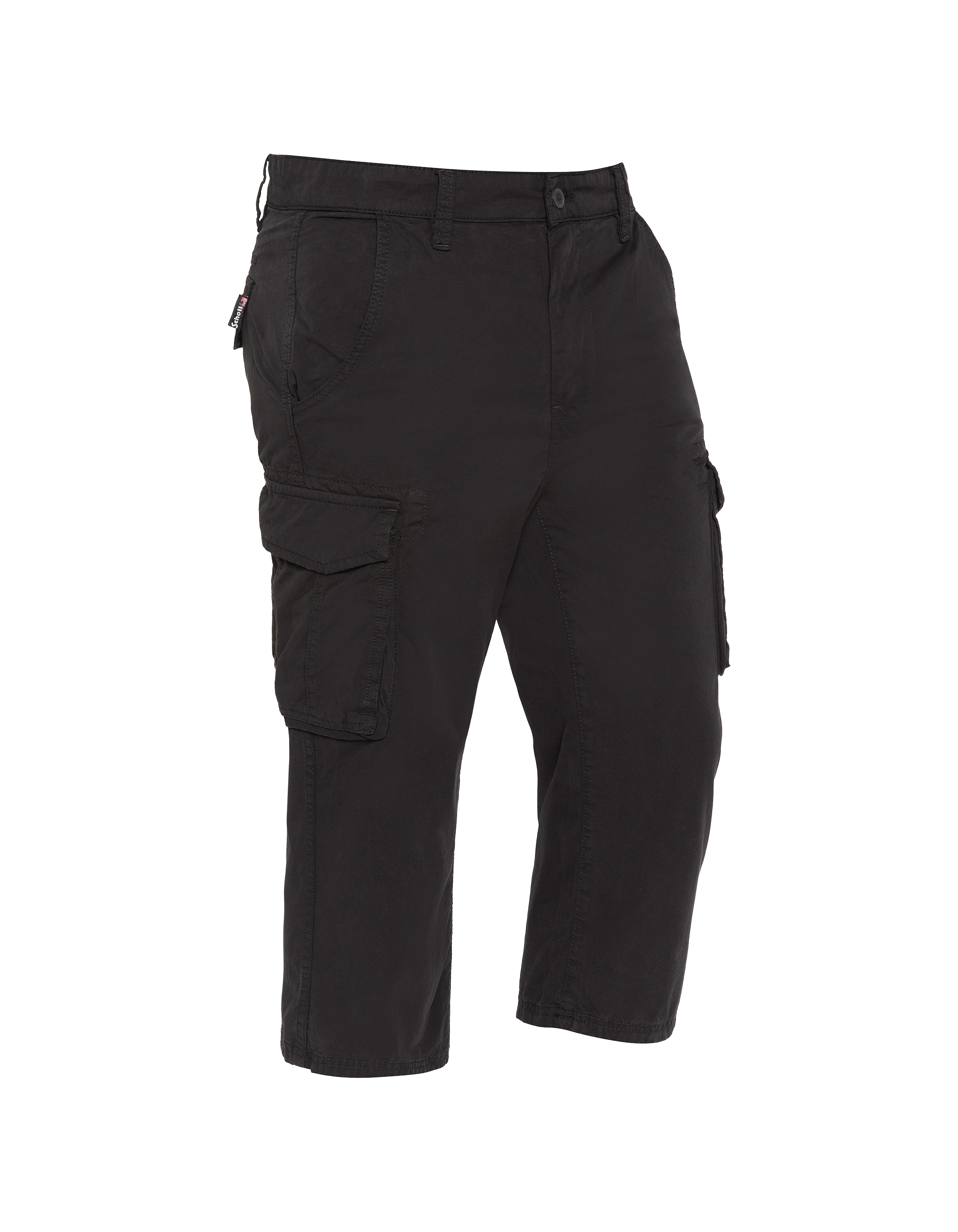 Black multi-pocket cargo capri pants-3