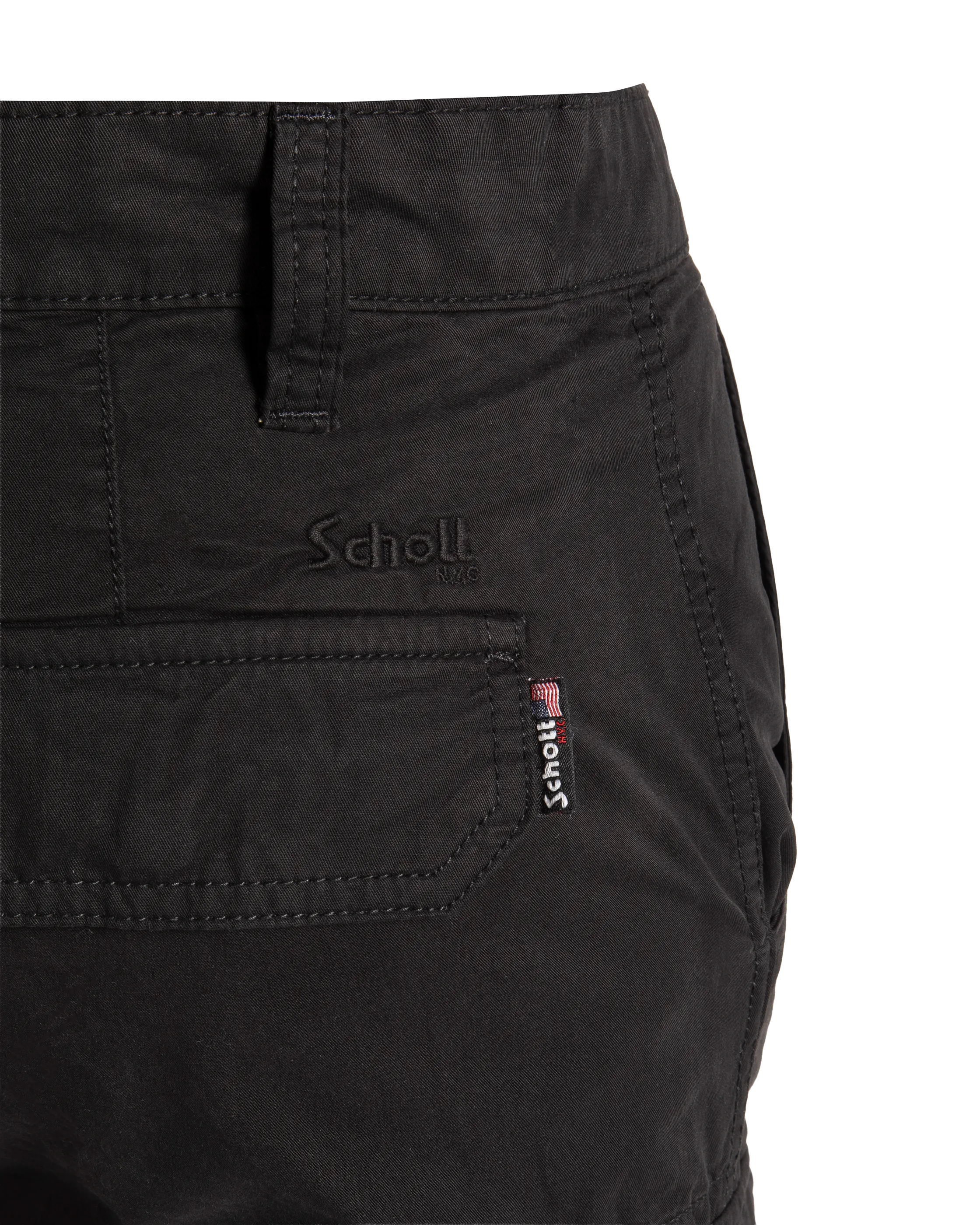Black multi-pocket cargo capri pants-5
