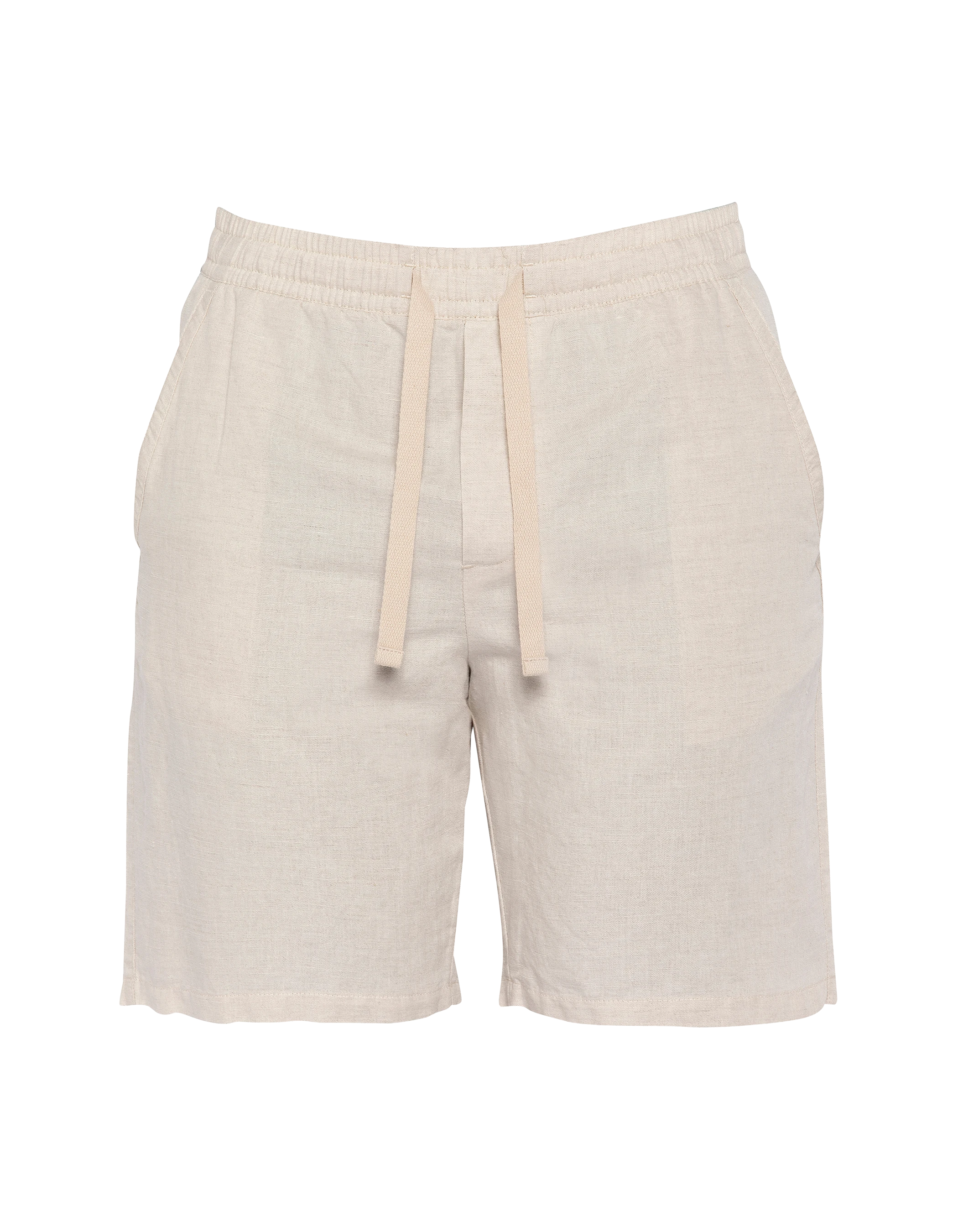 Beigefarbene Shorts aus Leinenmischung-1