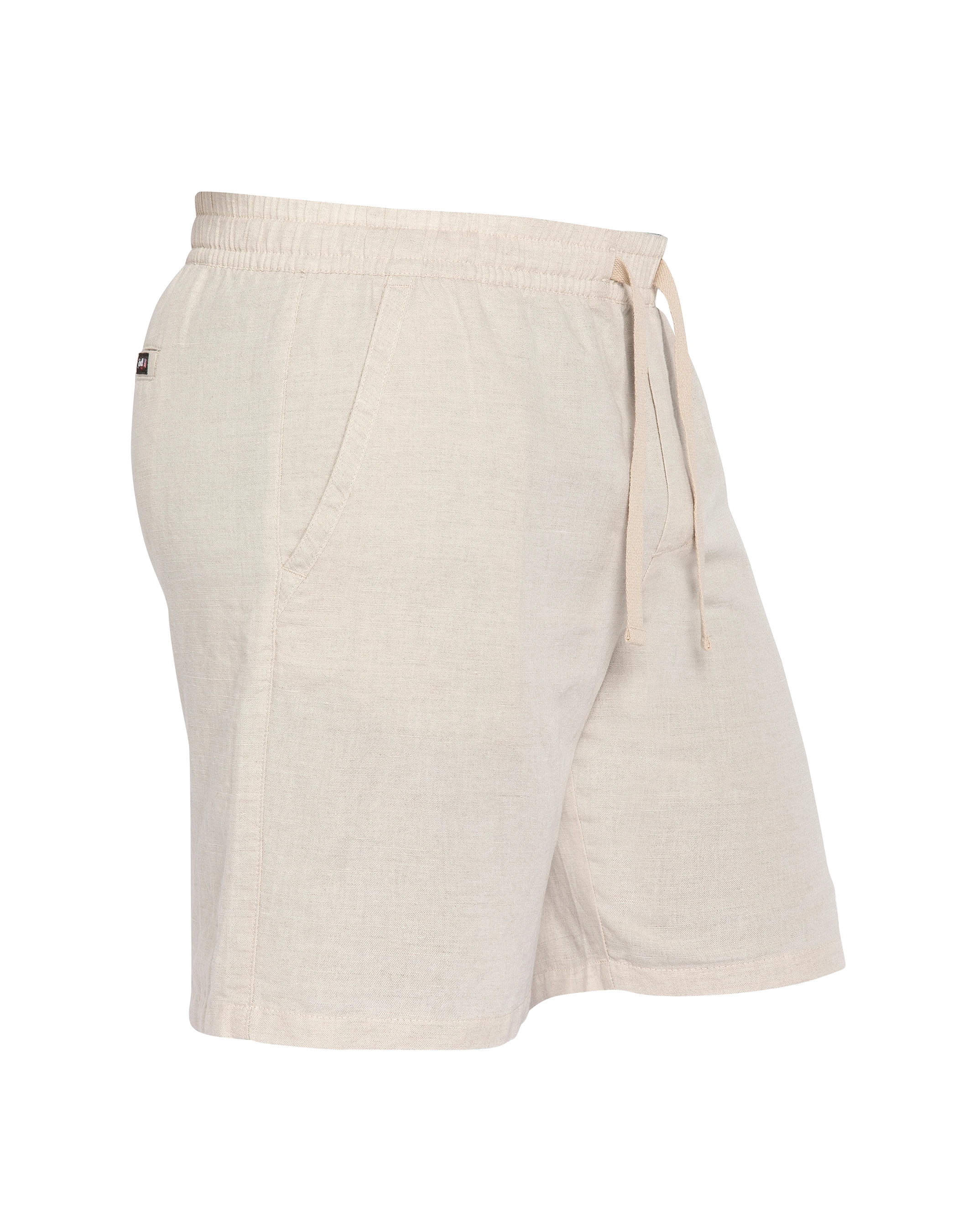 Beigefarbene Shorts aus Leinenmischung-3