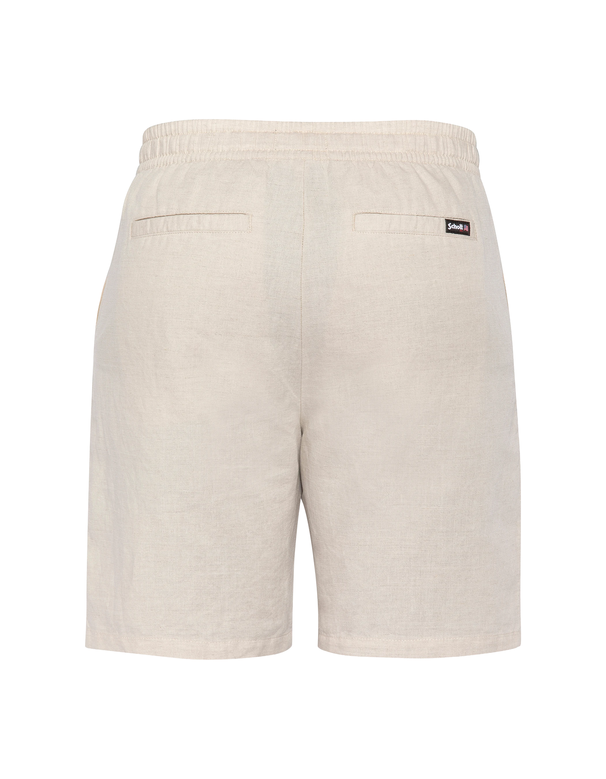 Beigefarbene Shorts aus Leinenmischung-2