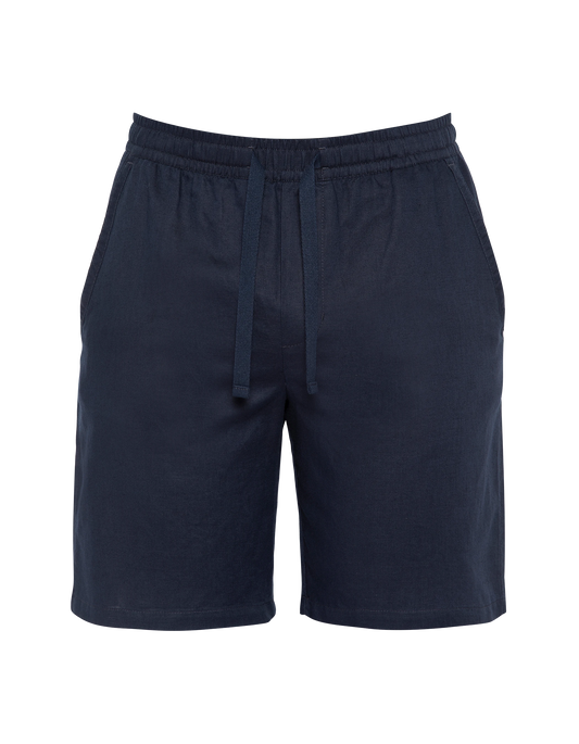 Pantalón corto azul marino mezcla de lino