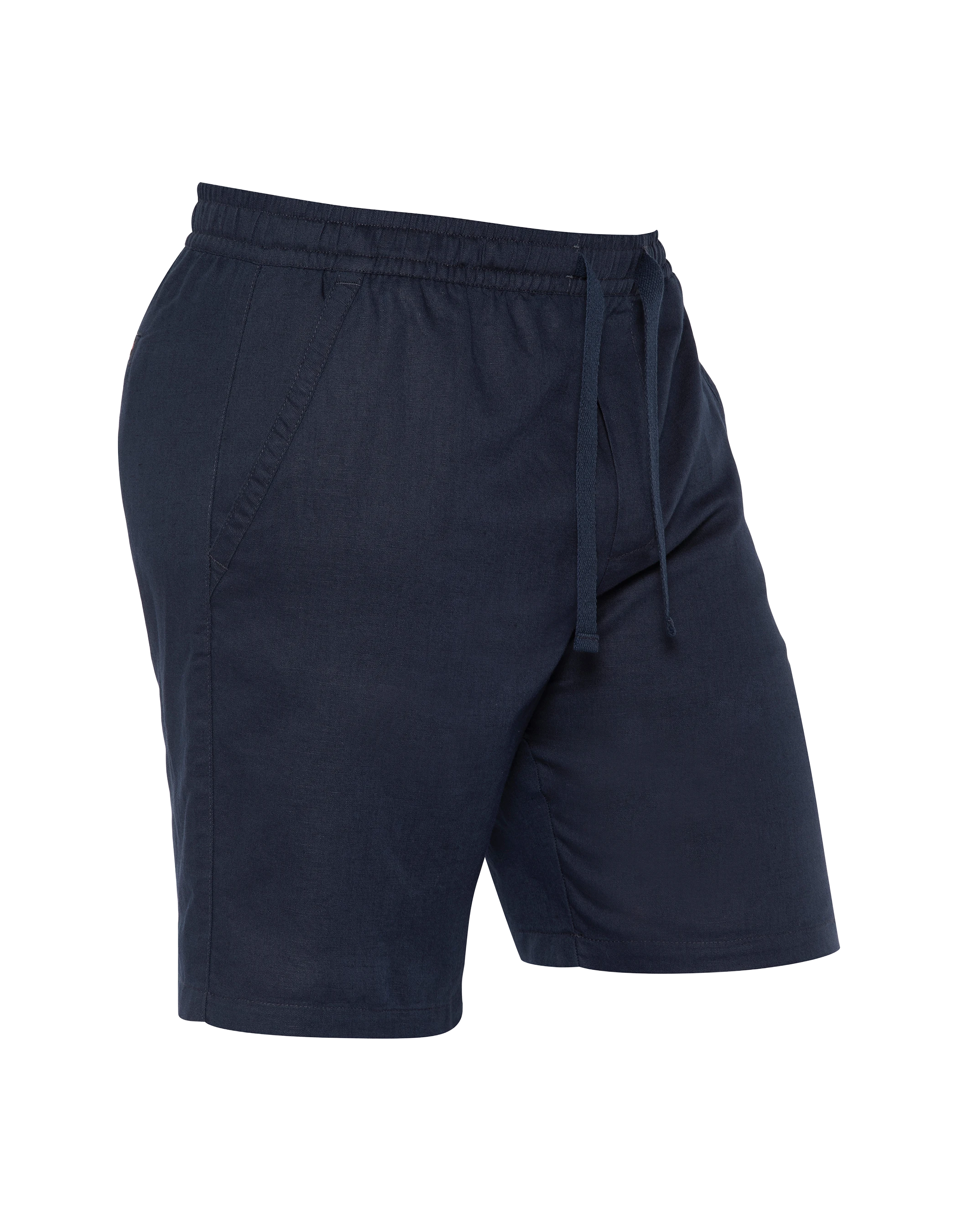 Marineblaue Shorts aus Leinenmischung-3