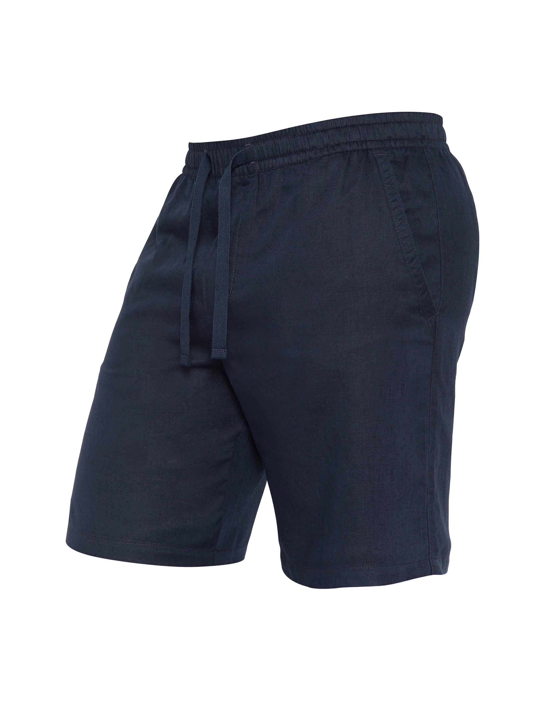 Marineblaue Shorts aus Leinenmischung-4