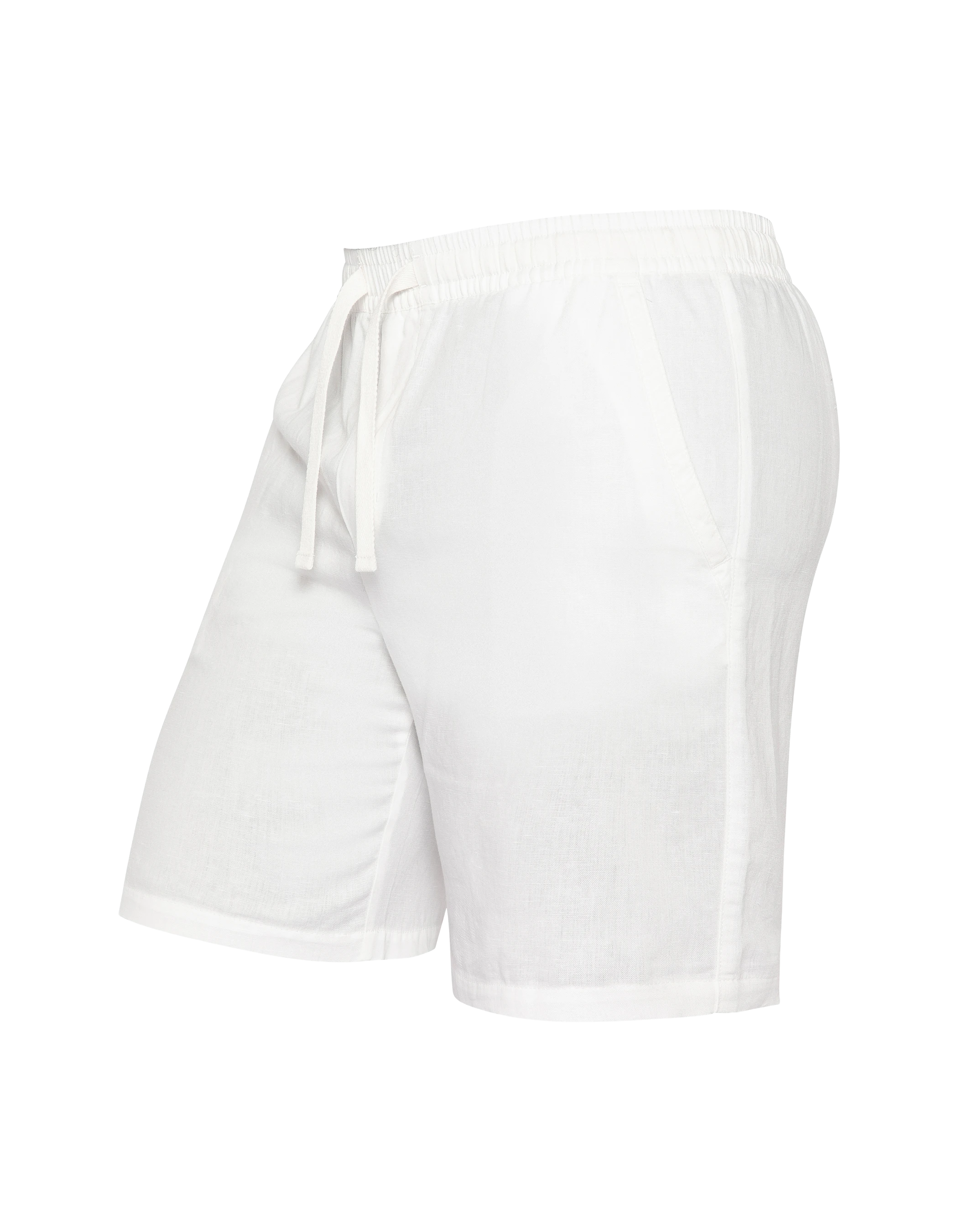 Weiße Shorts aus Leinenmischung-4