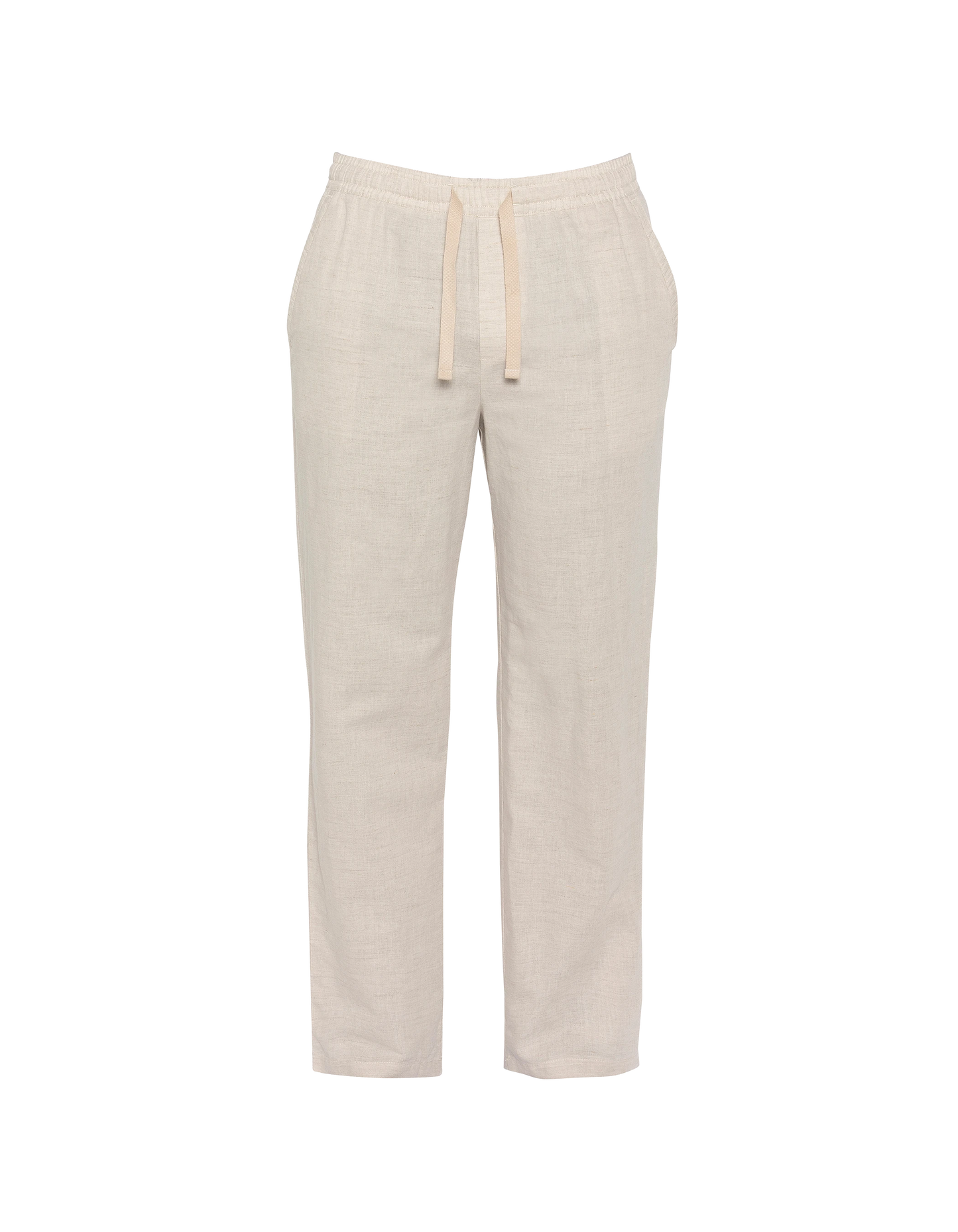 Beigefarbene Hose aus Leinenmischung