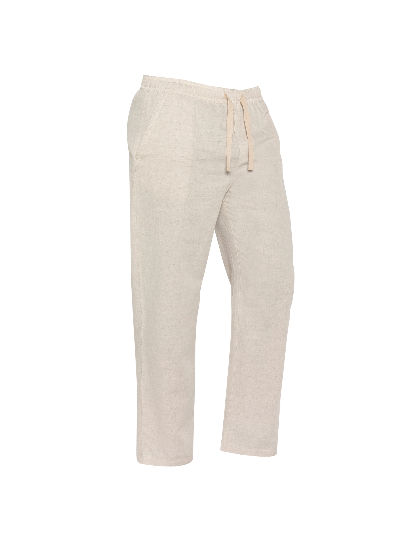 Beigefarbene Hose aus Leinenmischung
