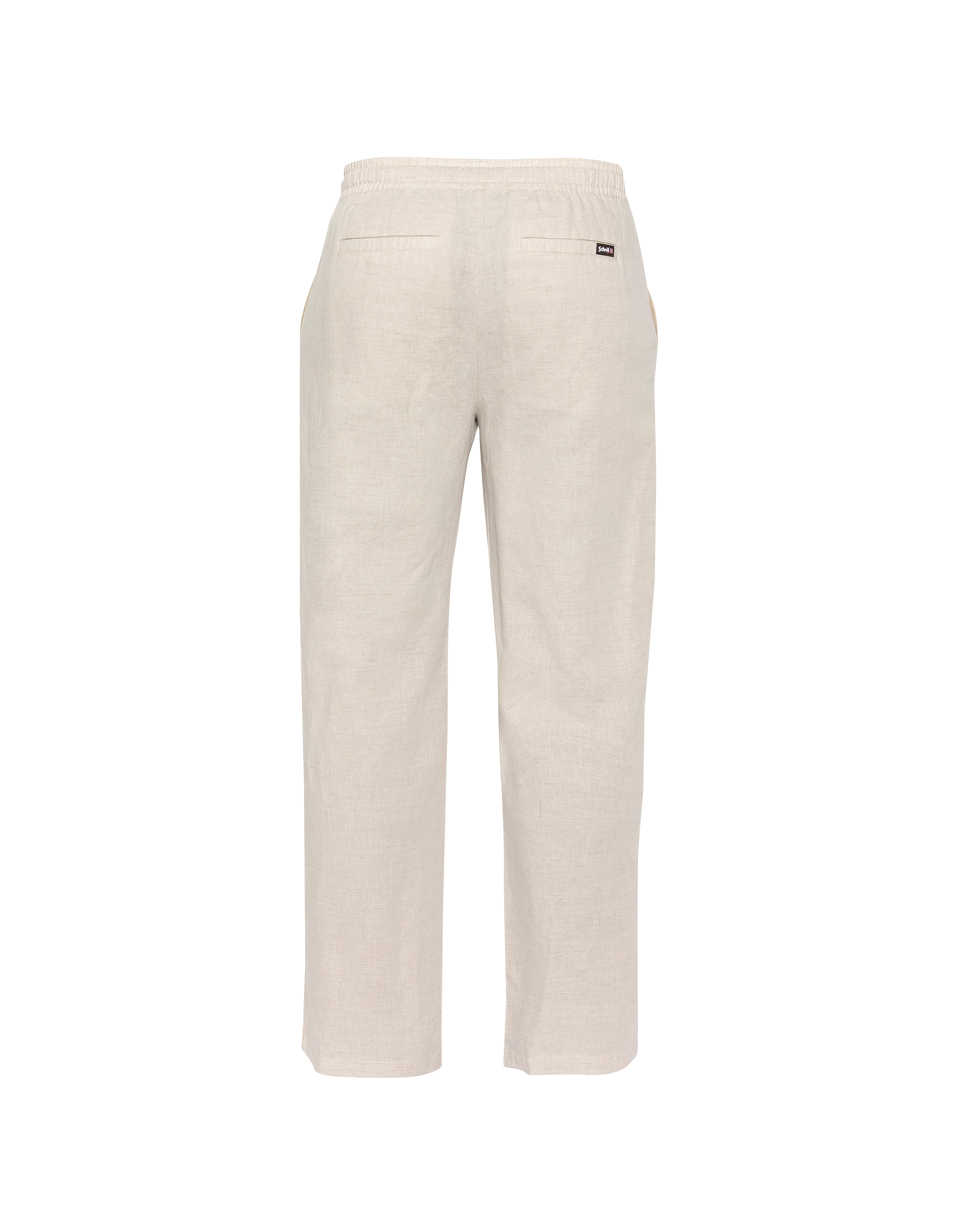 Beigefarbene Hose aus Leinenmischung-2
