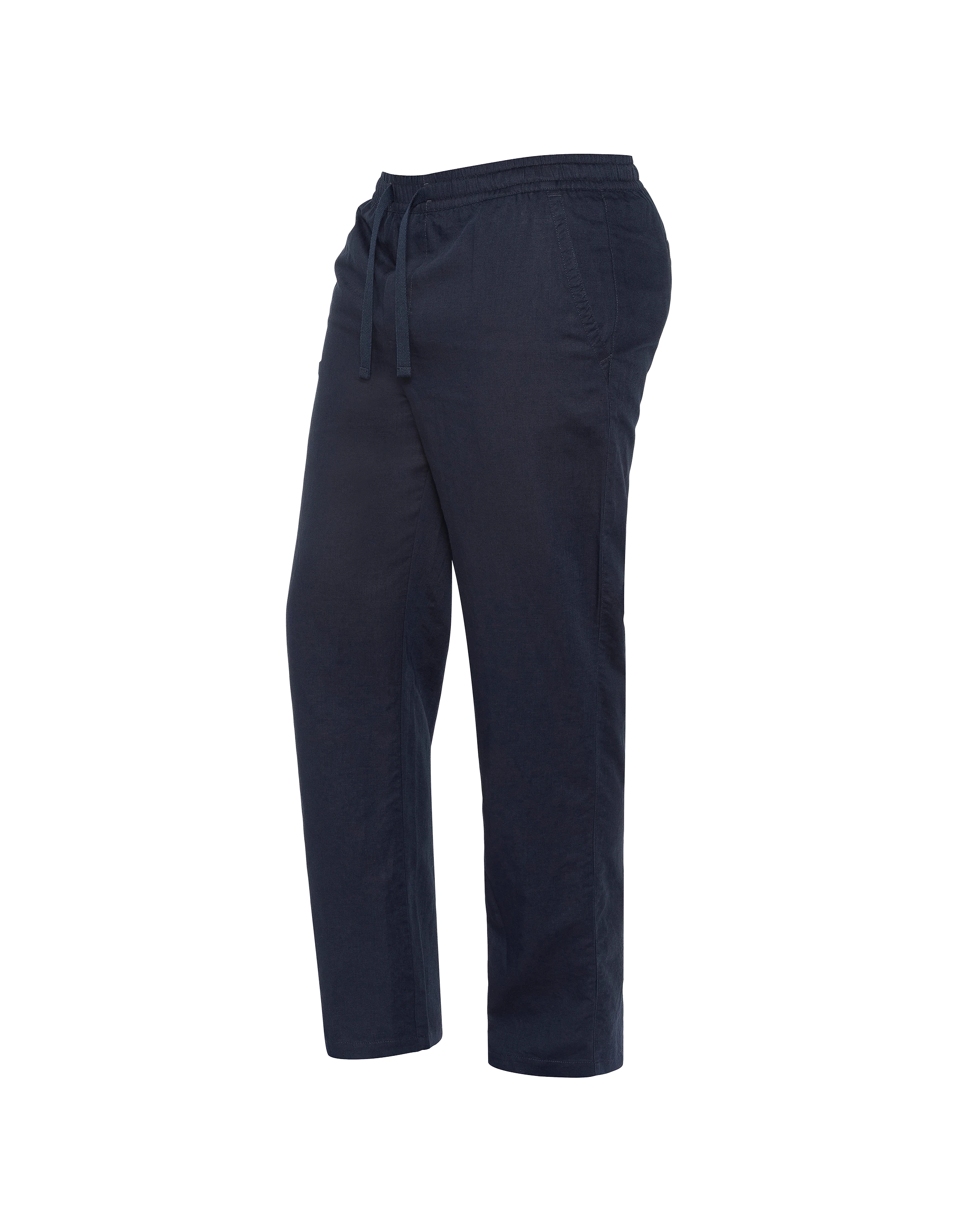 Marineblaue Hose aus Leinenmischung-4