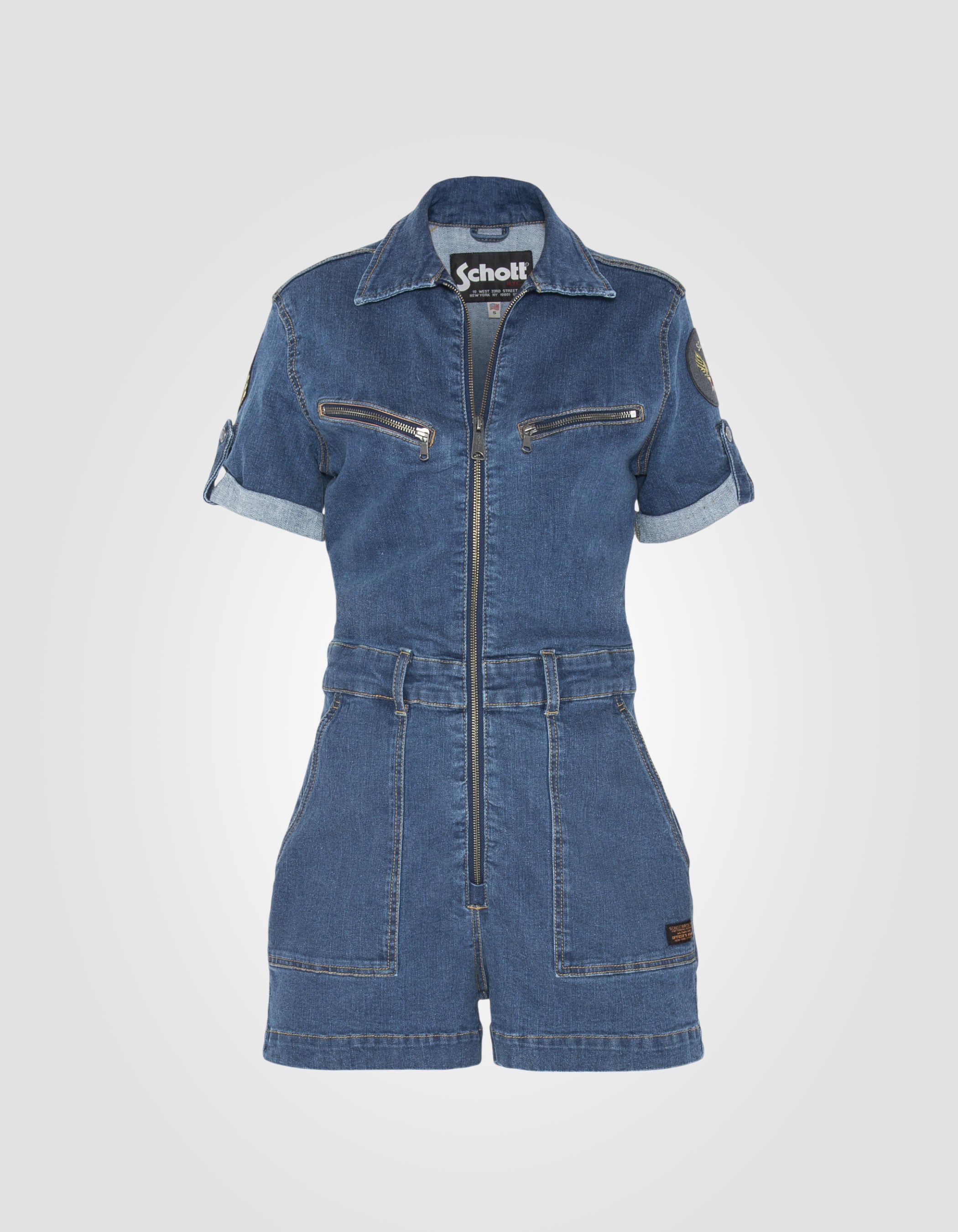 Jumpsuit New Yorker Tasche Blau DRAPIERTER LANGER OVERALL MIT