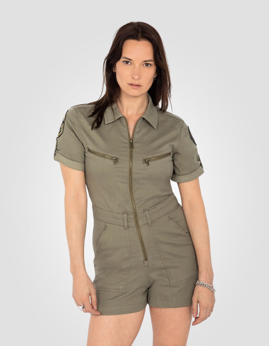 Lightweight and badged playsuit