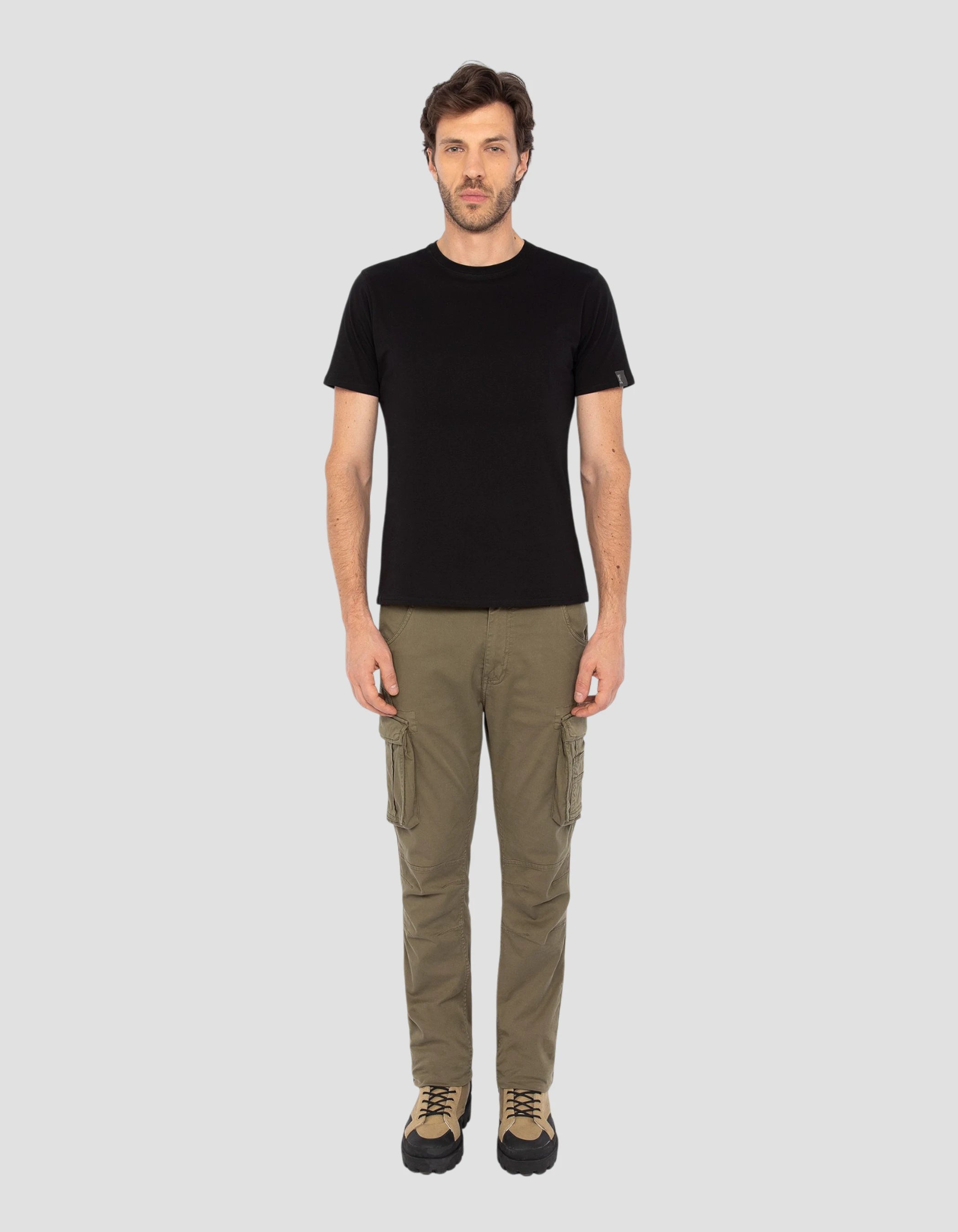 Pantalon cargo kaki multipoches-4