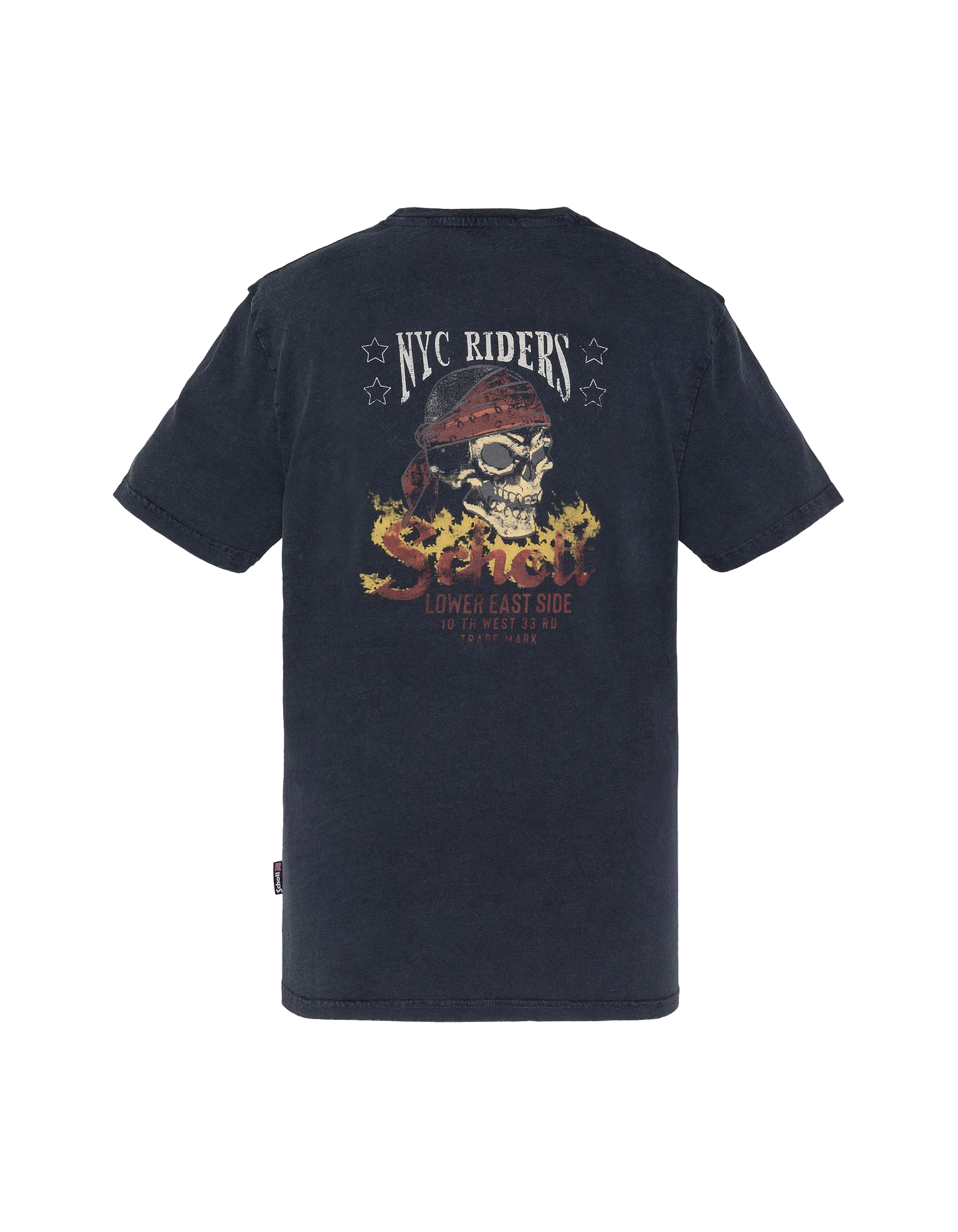 Faded black biker t-shirt, slub yarn