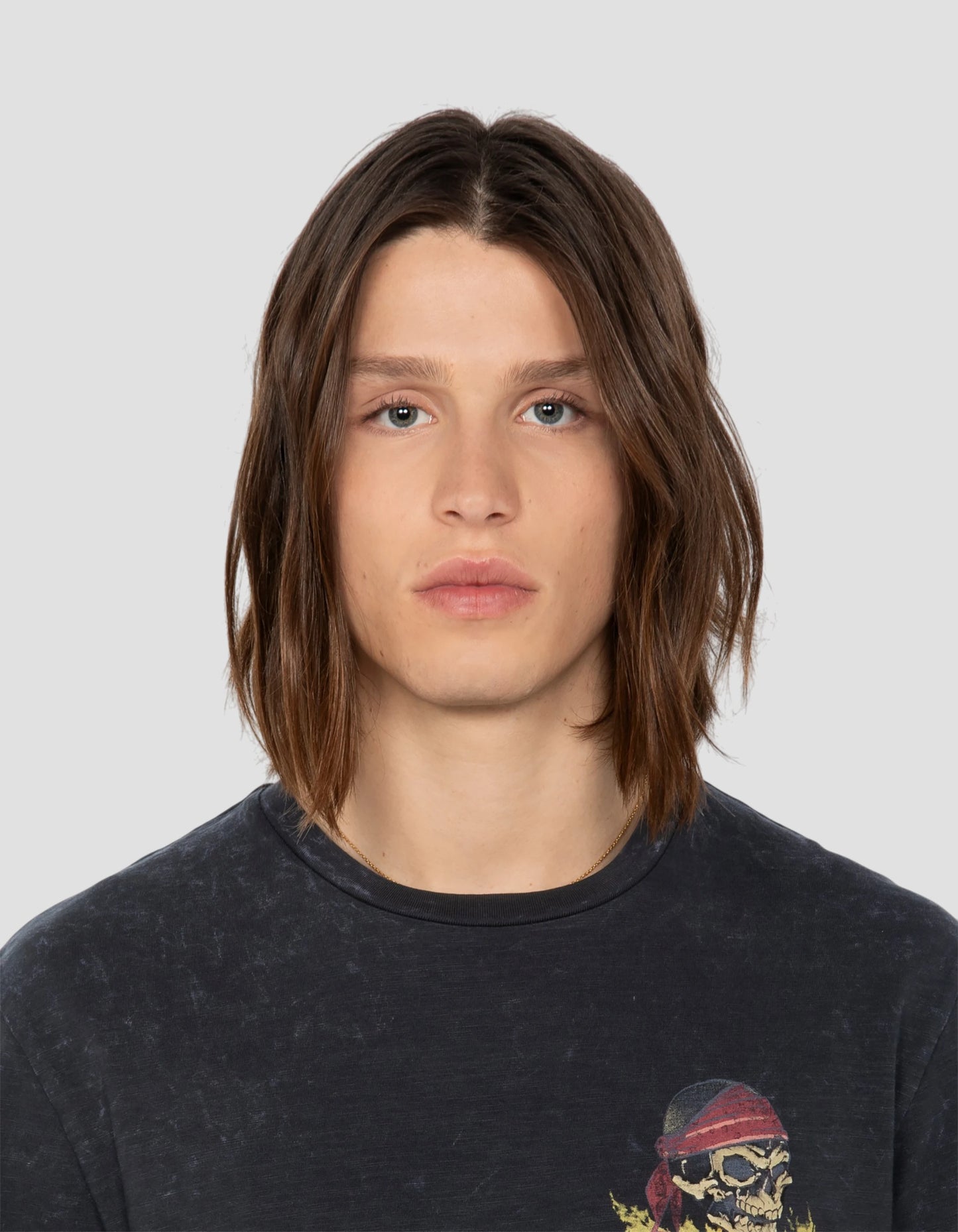 Faded black biker t-shirt, slub yarn