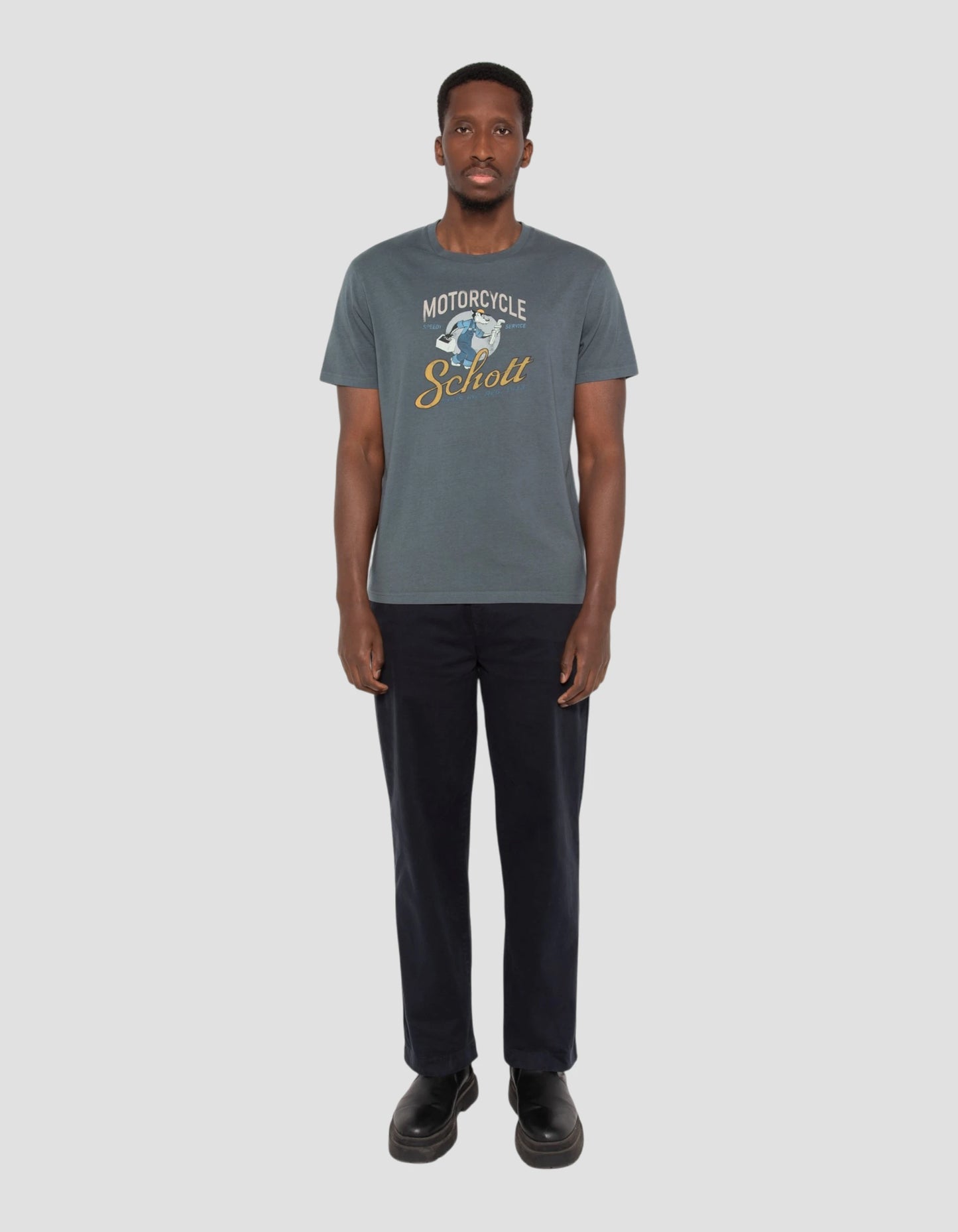 Anthracite cartoon biker t-shirt