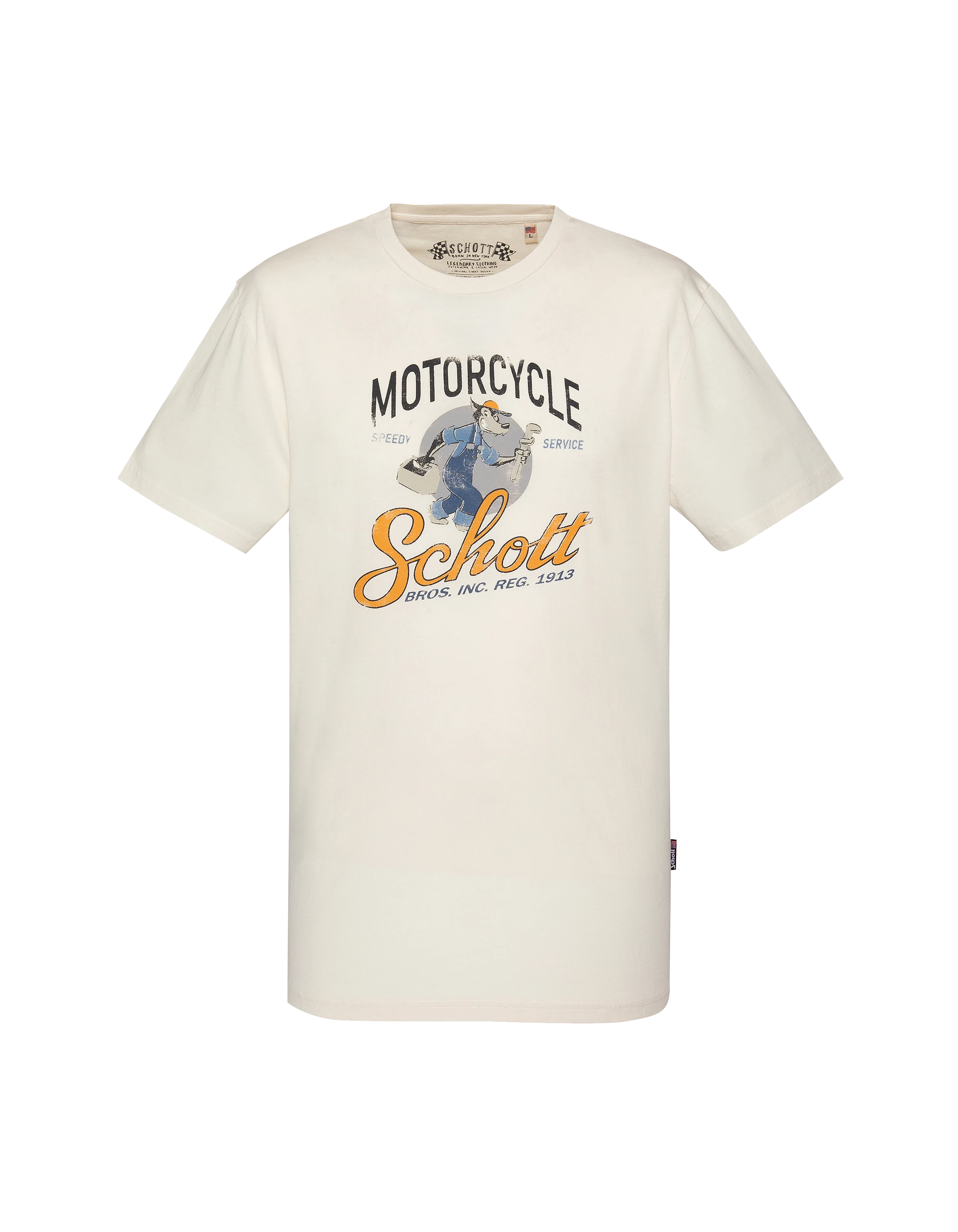 T-shirt biker cartoon blanc-1