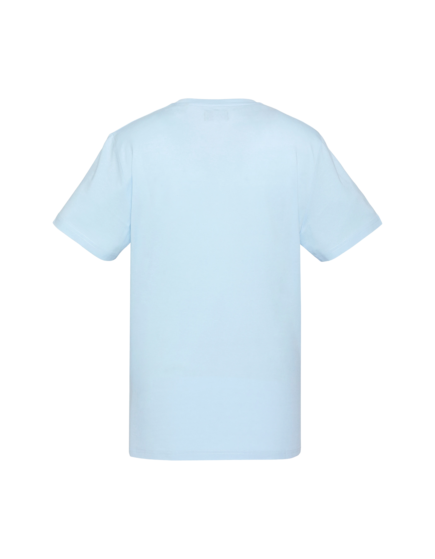 Himmelblaues T-Shirt mit Vintage-Motorrad-Logo-Aufdruck