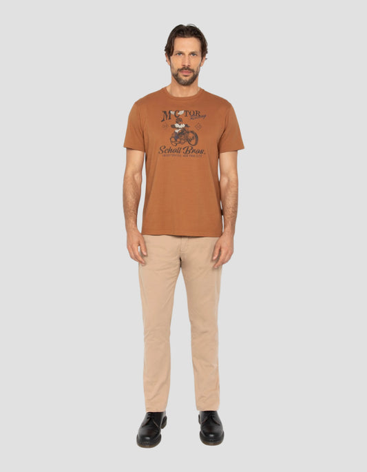 T-shirt da motociclista dei cartoni animati di cammello