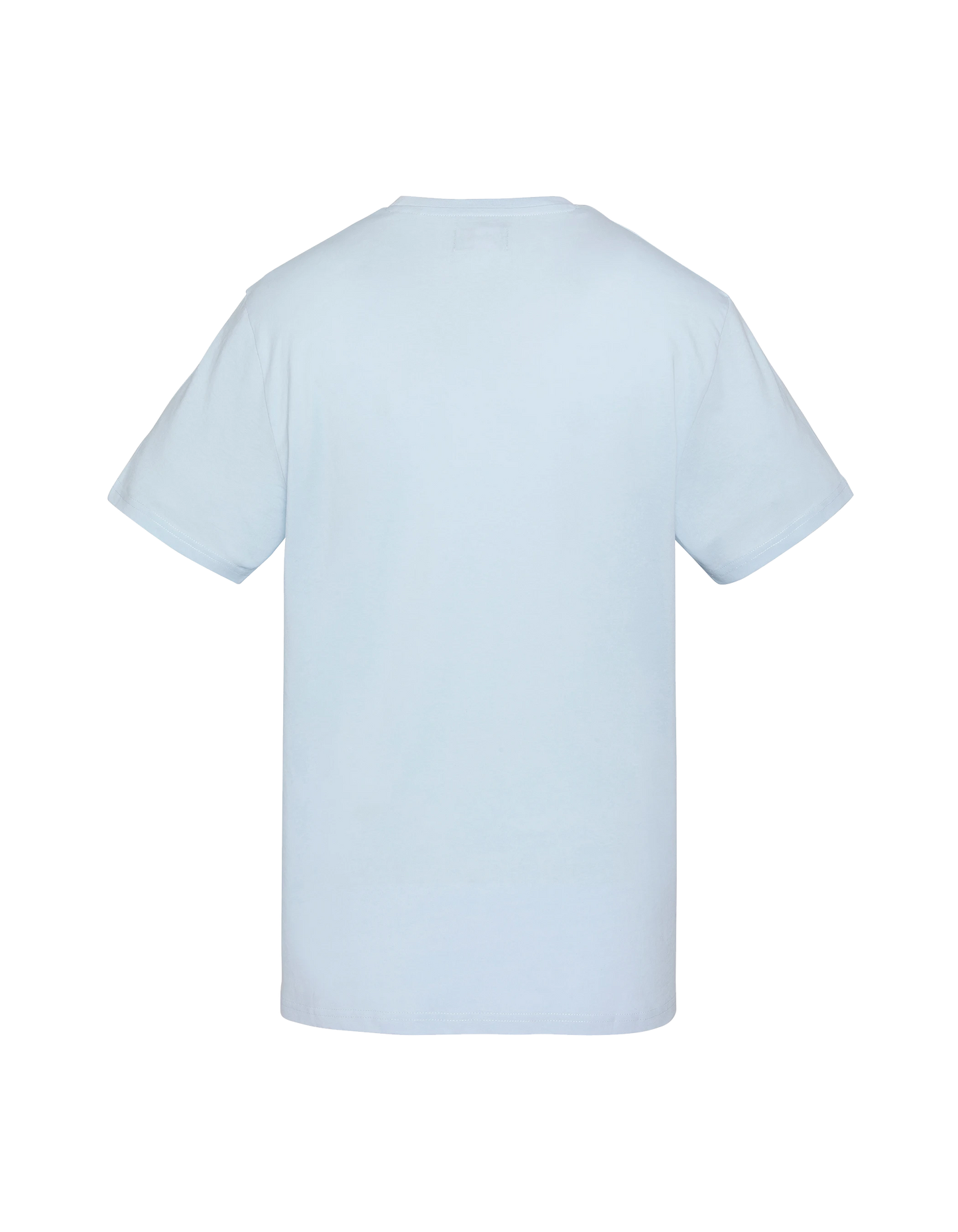 Himmelblaues besticktes T-Shirt