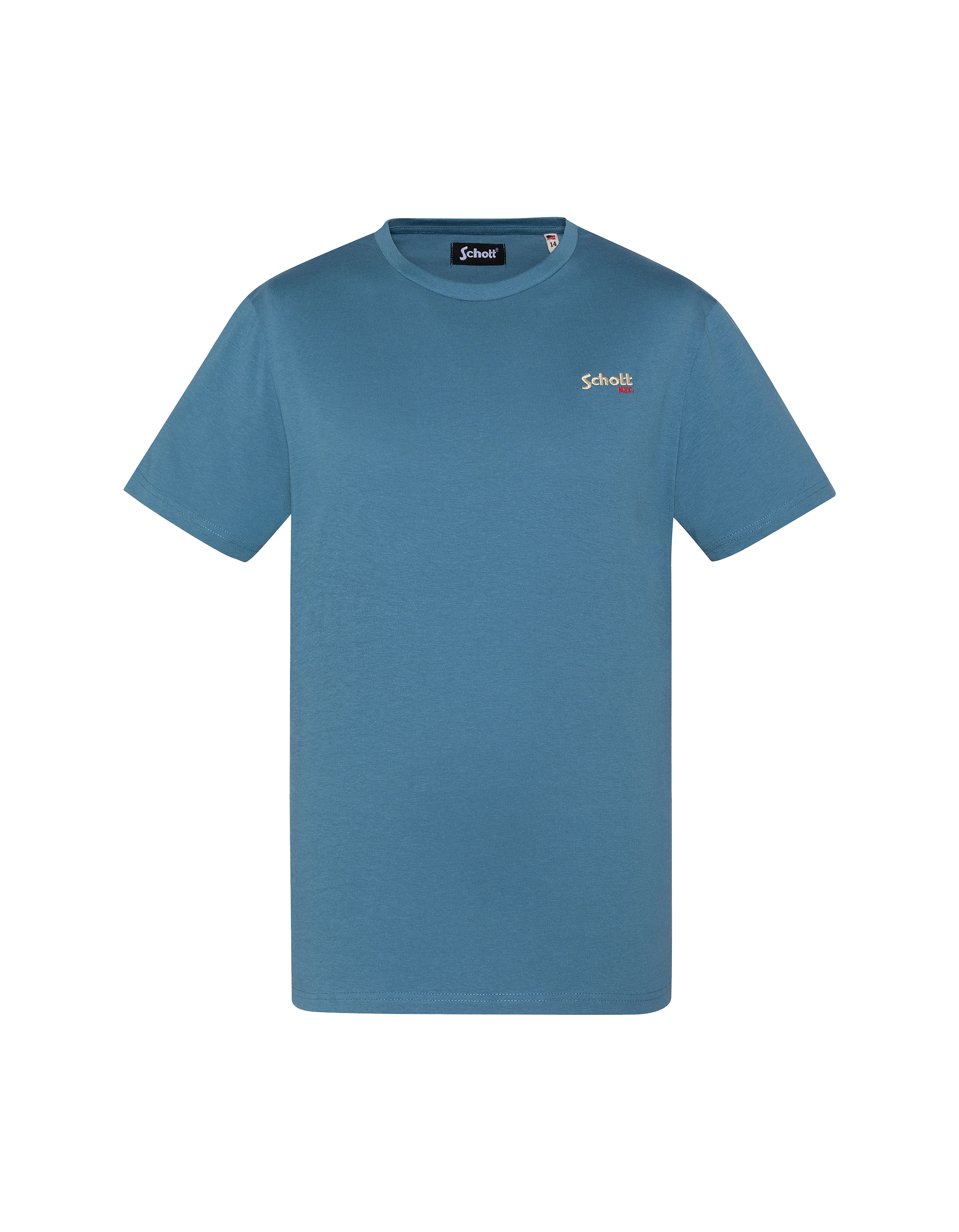 Camiseta azul bordada para niños-1