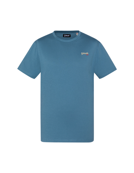 T-shirt blu ricamata per bambini