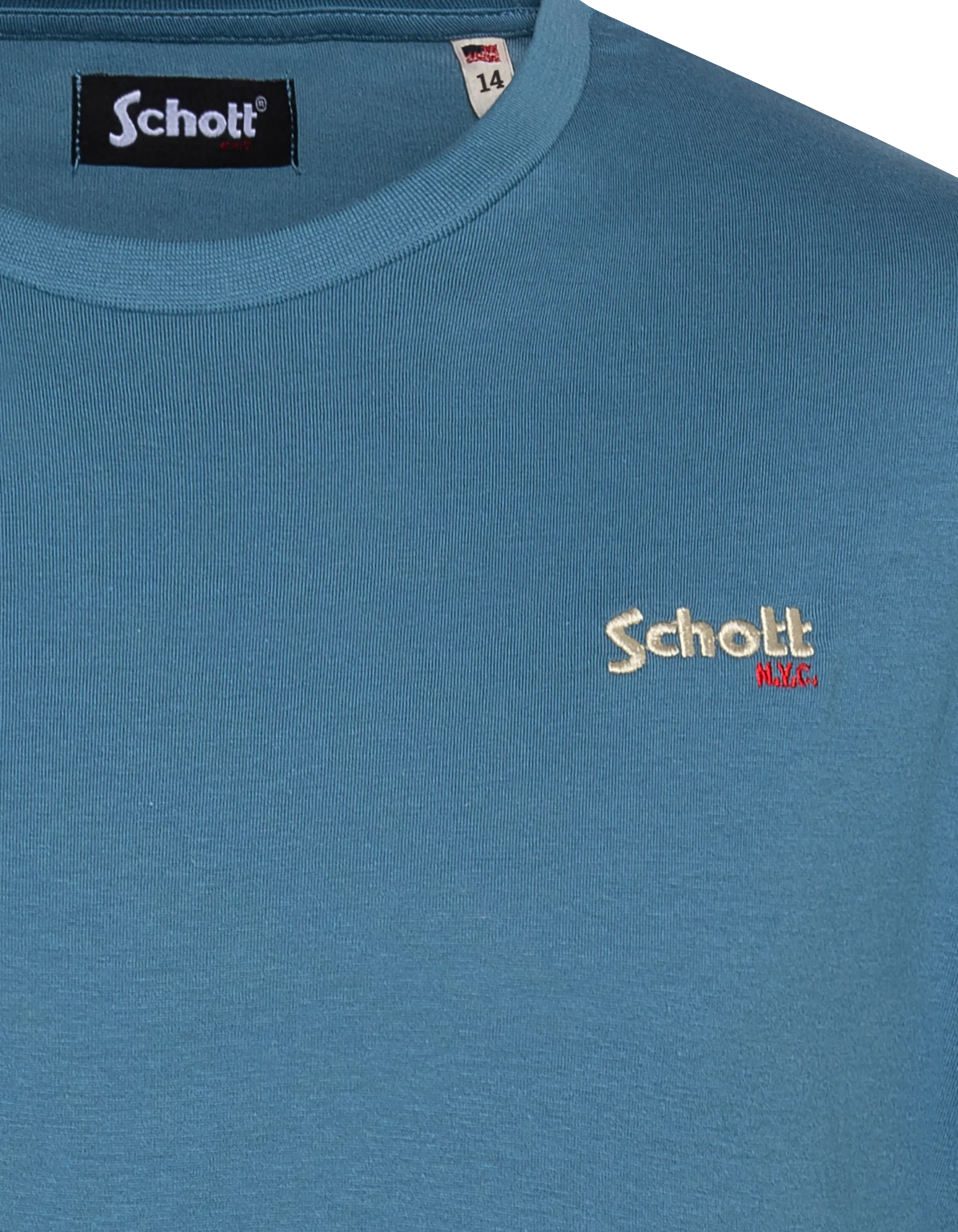 Camiseta azul bordada para niños-3