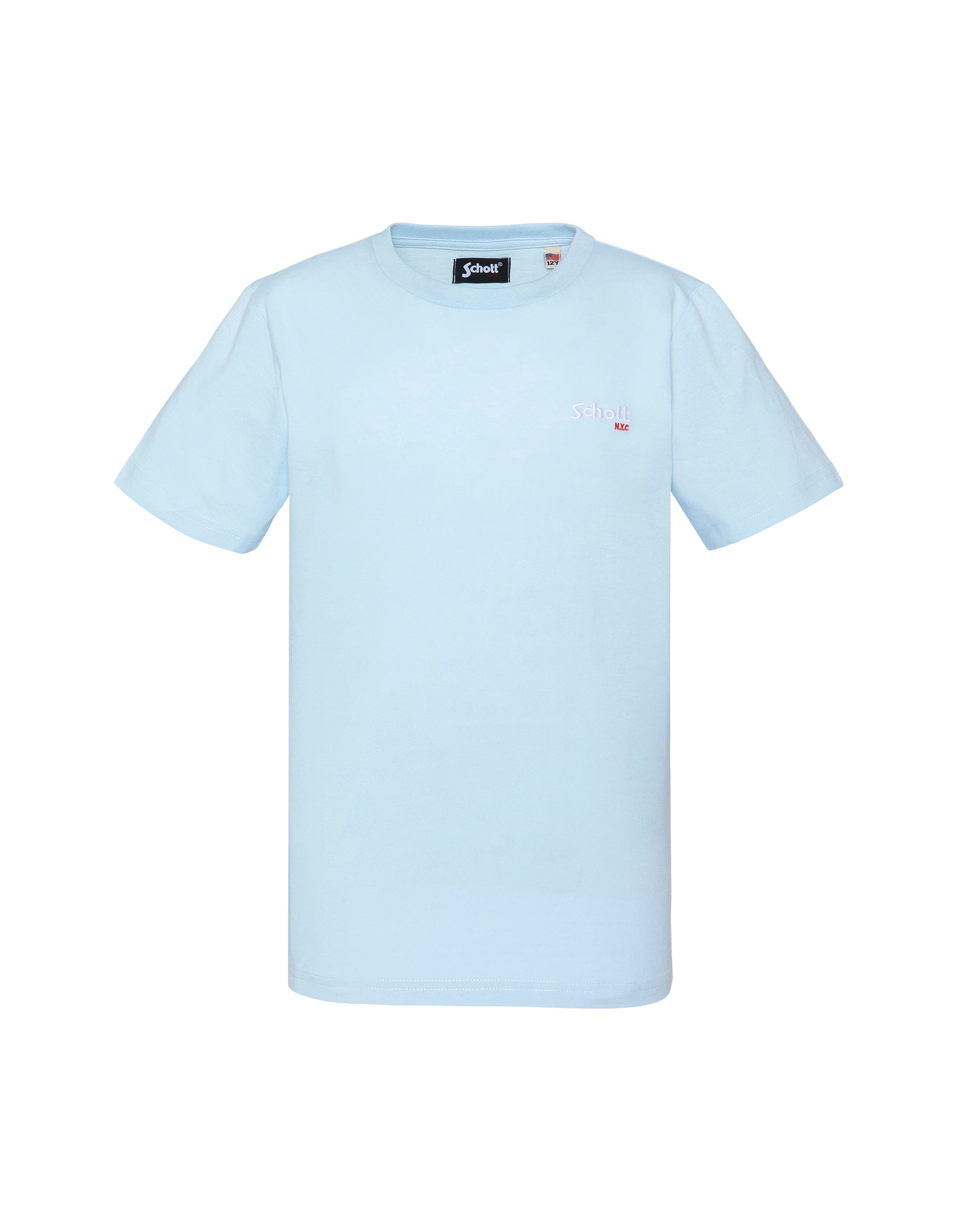 Besticktes himmelblaues Kinder-T-Shirt