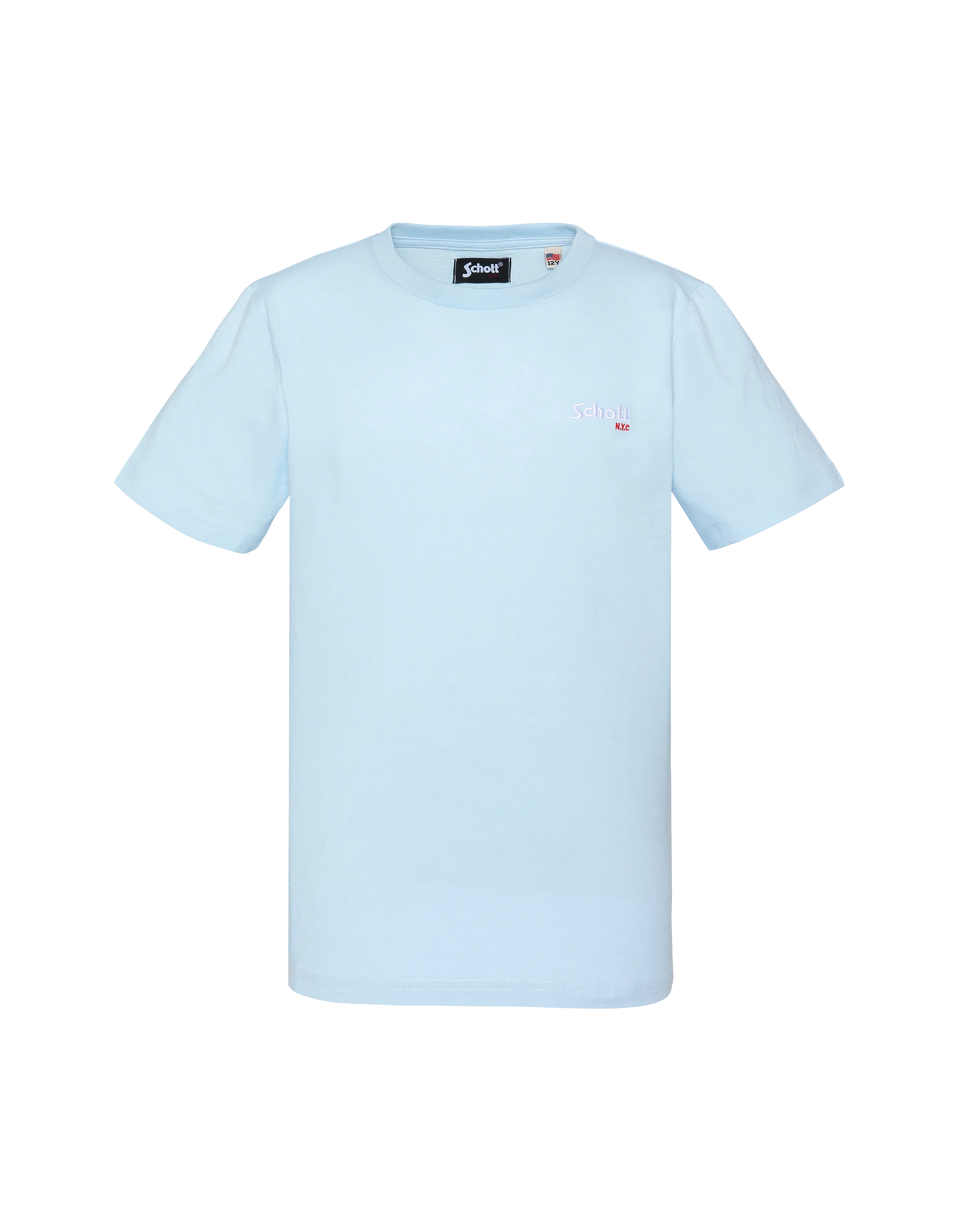 Besticktes himmelblaues Kinder-T-Shirt-1