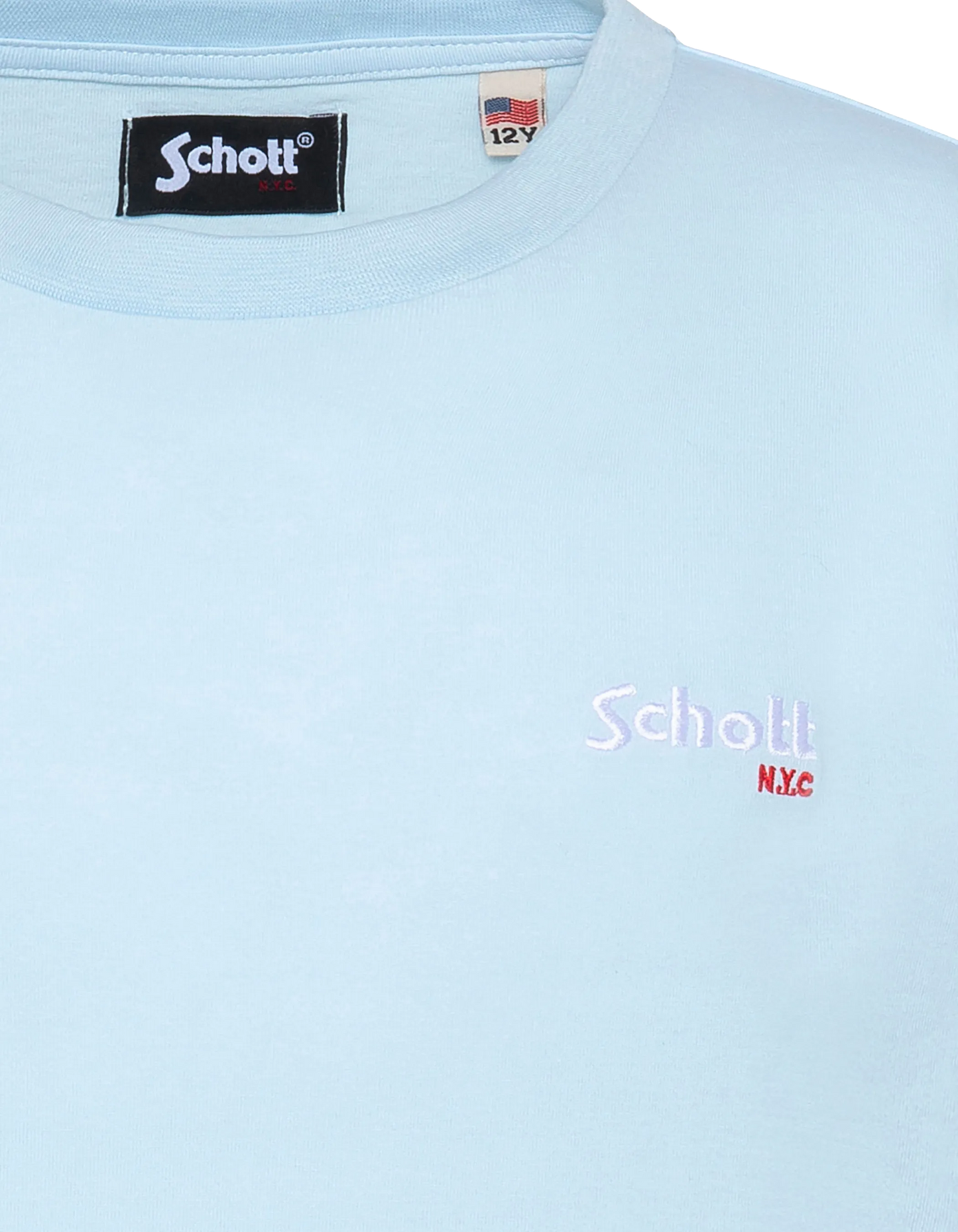 Besticktes himmelblaues Kinder-T-Shirt
