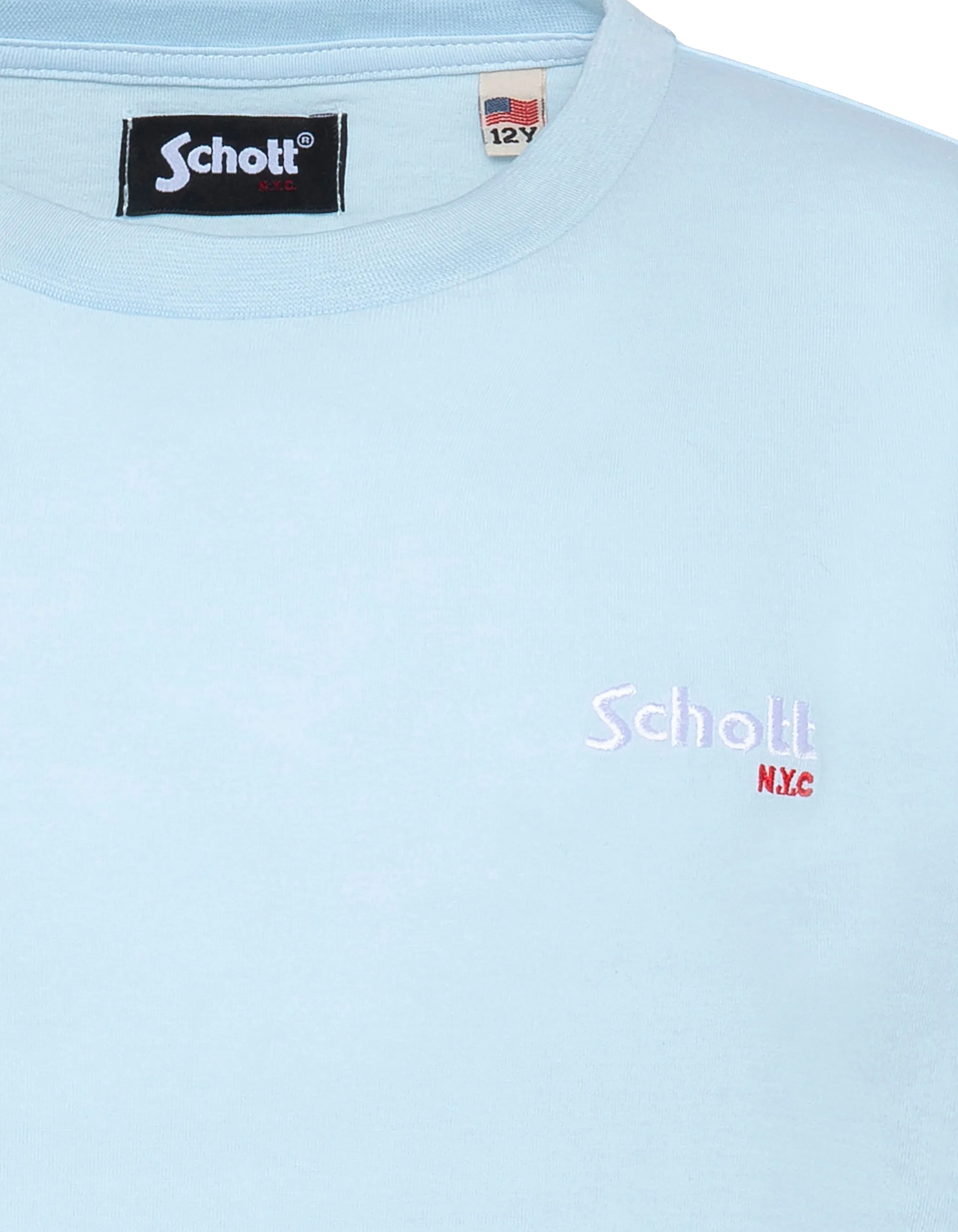 Besticktes himmelblaues Kinder-T-Shirt-3