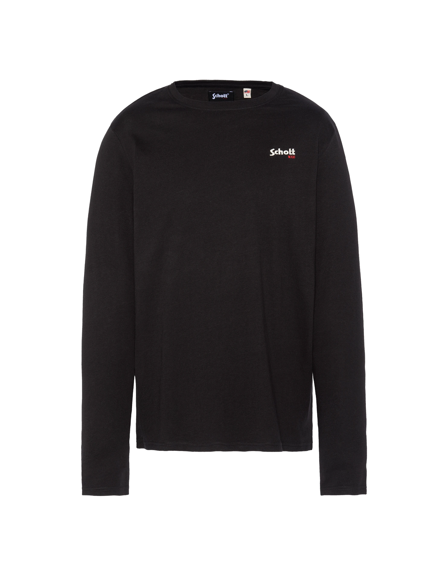T-shirt noir à manches longues brodé