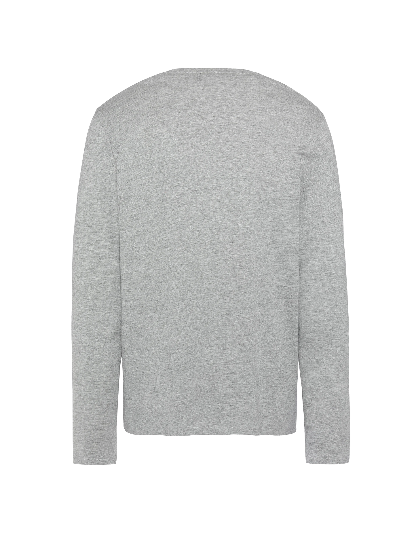 T-shirt gris chiné à manches longues brodé