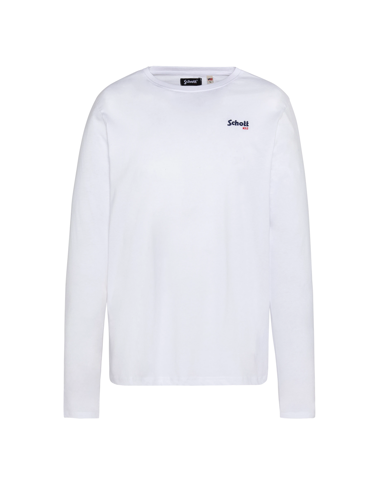 T-shirt blanc à manches longues brodé