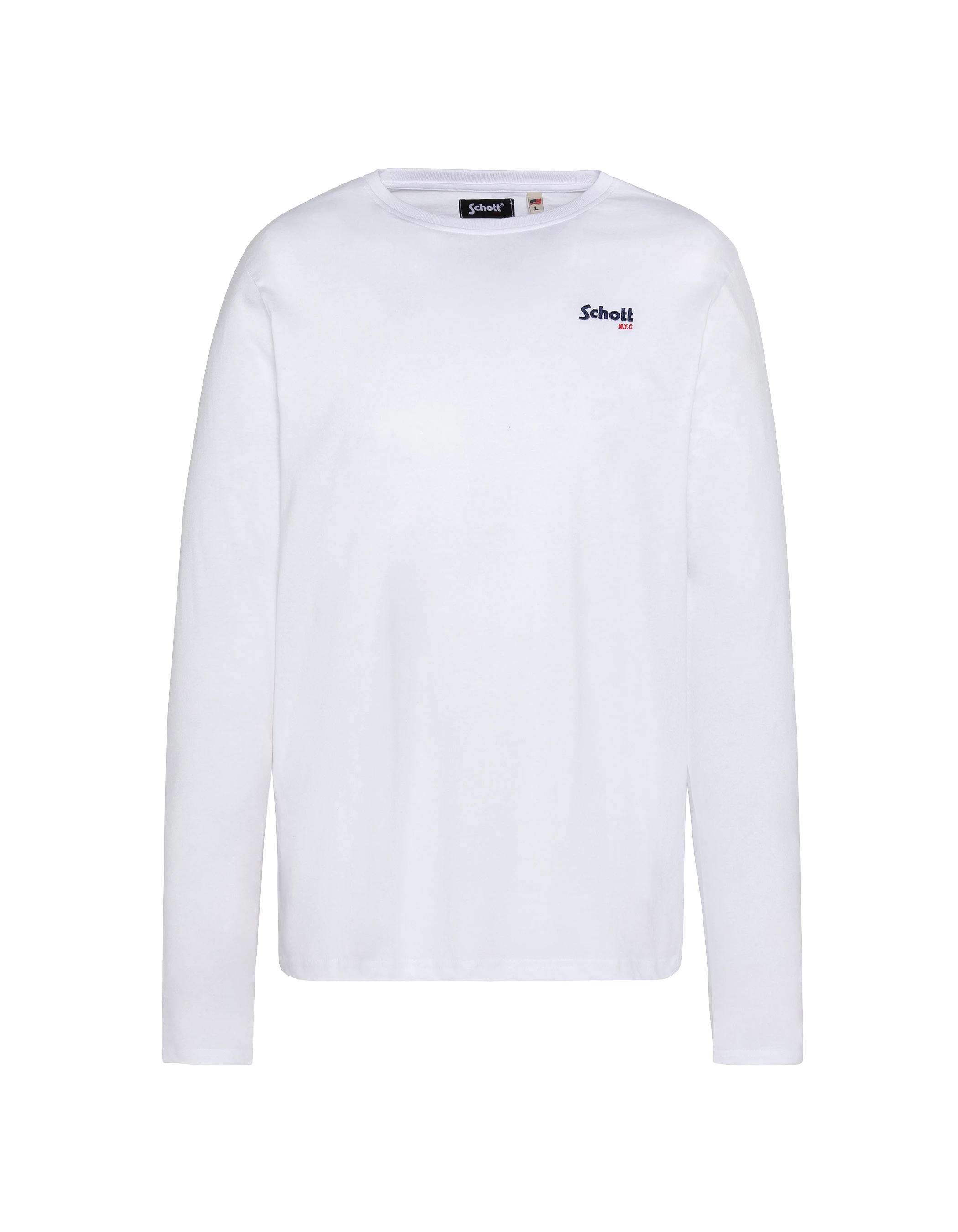 T-shirt blanc à manches longues brodé-1