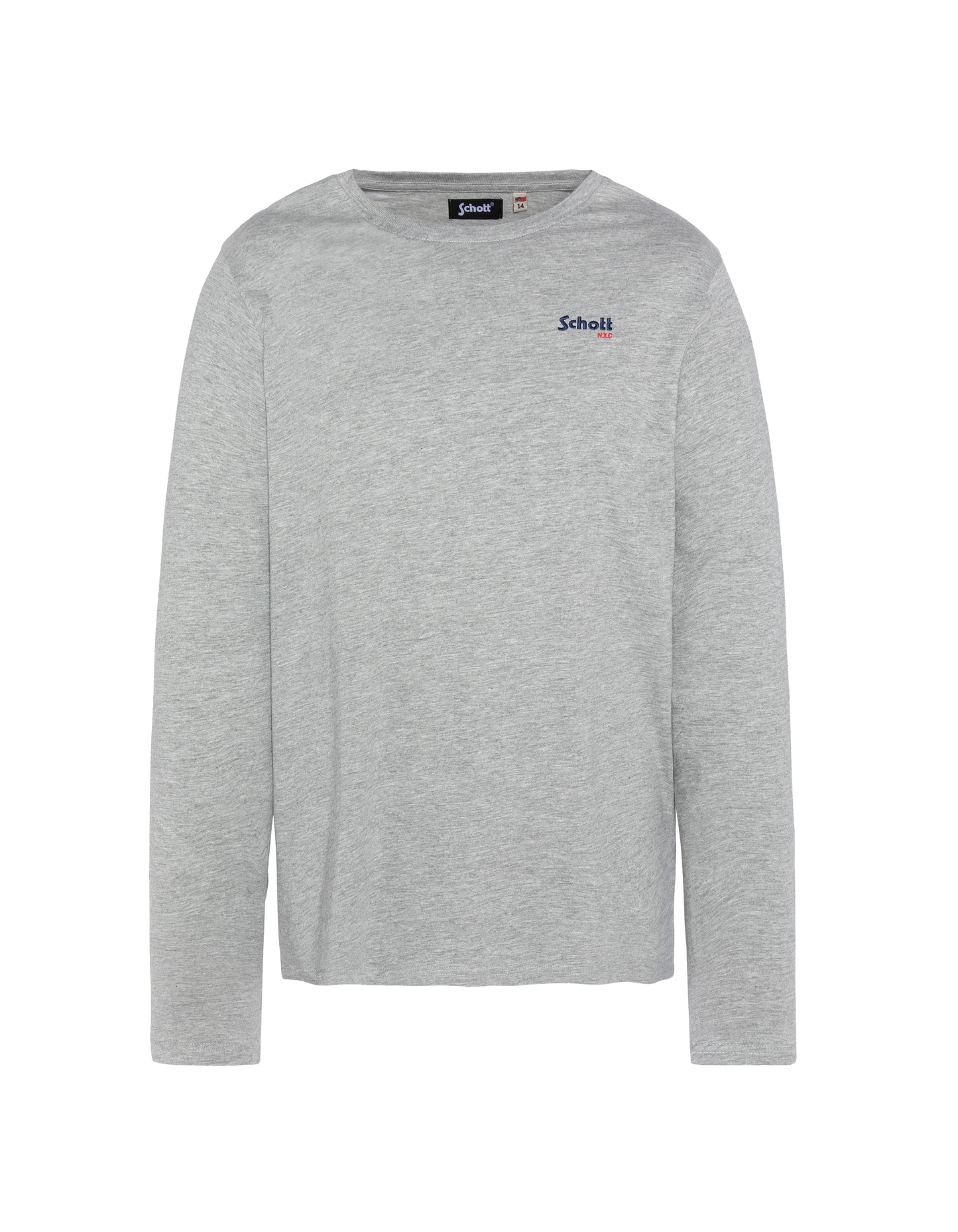 T-Shirt Langarmgrau Kinder Kinder gestickt