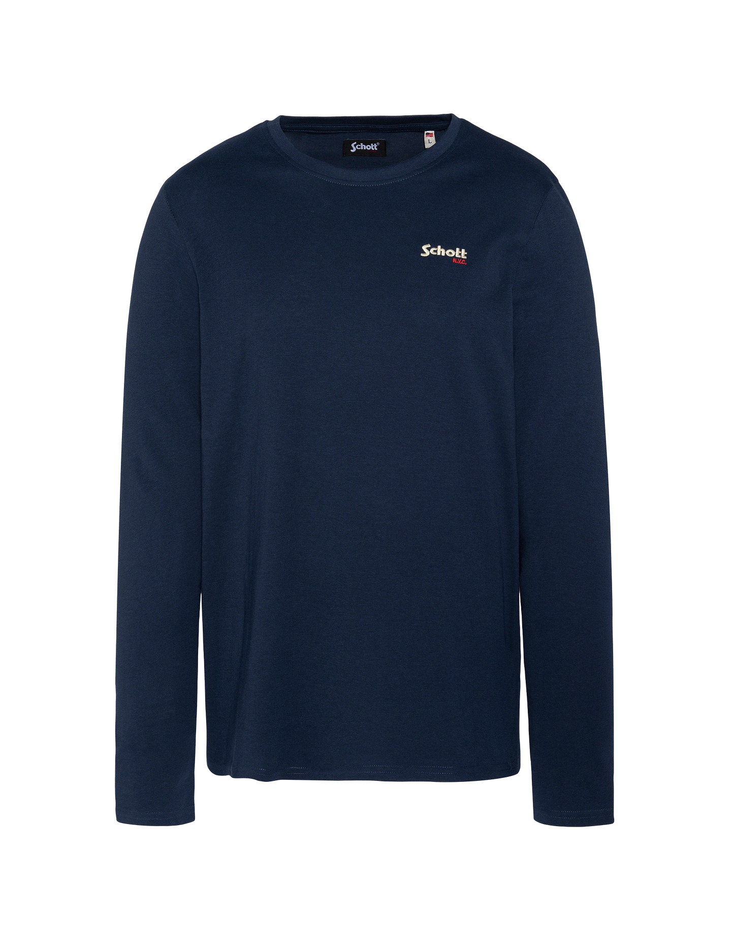 T-Shirt Langarmes Marine gesticktes Kind